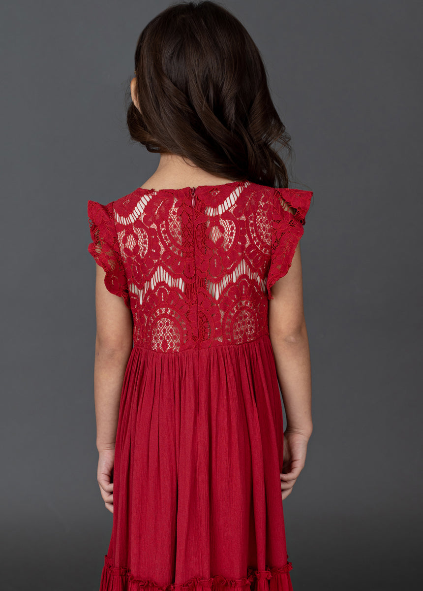 Elegant Crimson Macy Dress for Women - Perfect for Parties, Weddings & Special Occasions