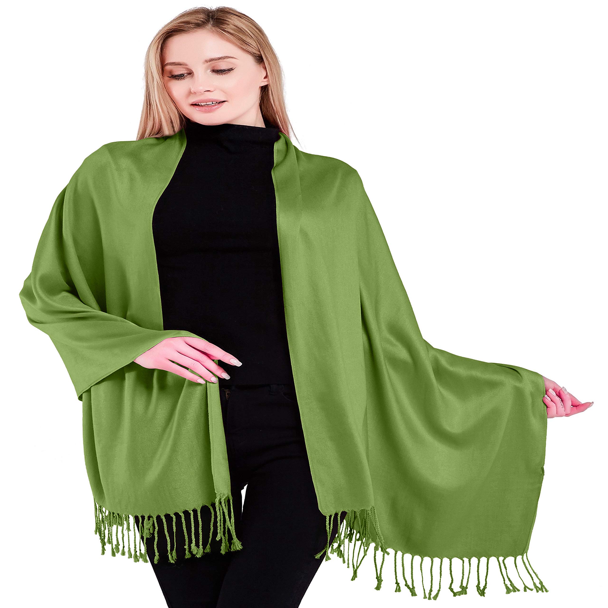 Premium Solid Color Nepalese Pashmina Shawl Scarf - Soft Cashmere Wrap Stole for Women, Head Scarf & Fashionable Throw - Perfect for Winter, Weddings & Gift Giving