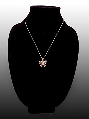 10K Rose Gold Filigree Butterfly Charm Necklace for Women - Elegant Dainty Jewelry Gift for Birthday, Anniversary & Valentine's Day - Perfect for Everyday Wear & Special Occasions