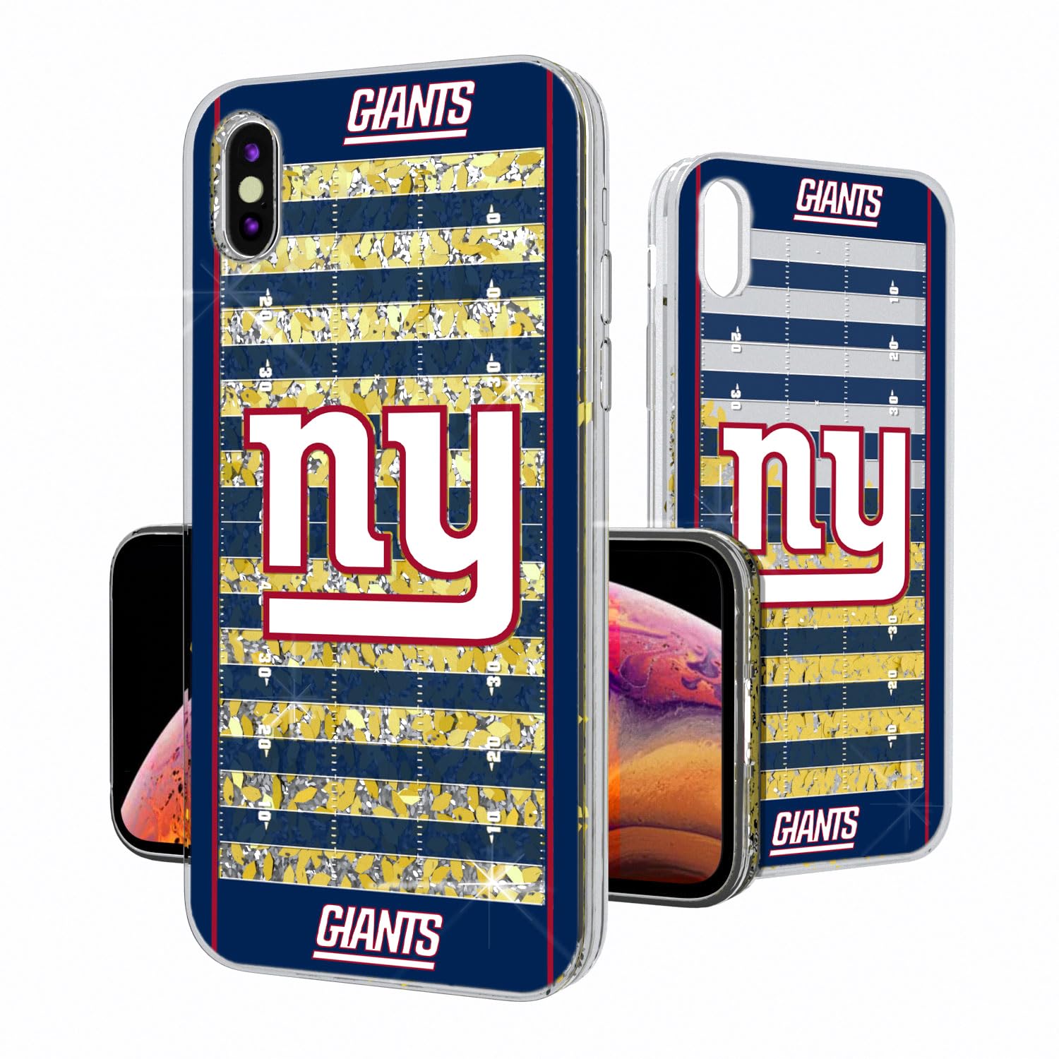 New York Giants iPhone Glitter Case with Team Logo - Stylish Protective Cover for iPhone 13/14/15 Pro Max - Perfect for Game Day, Fan Gifts & Everyday Use