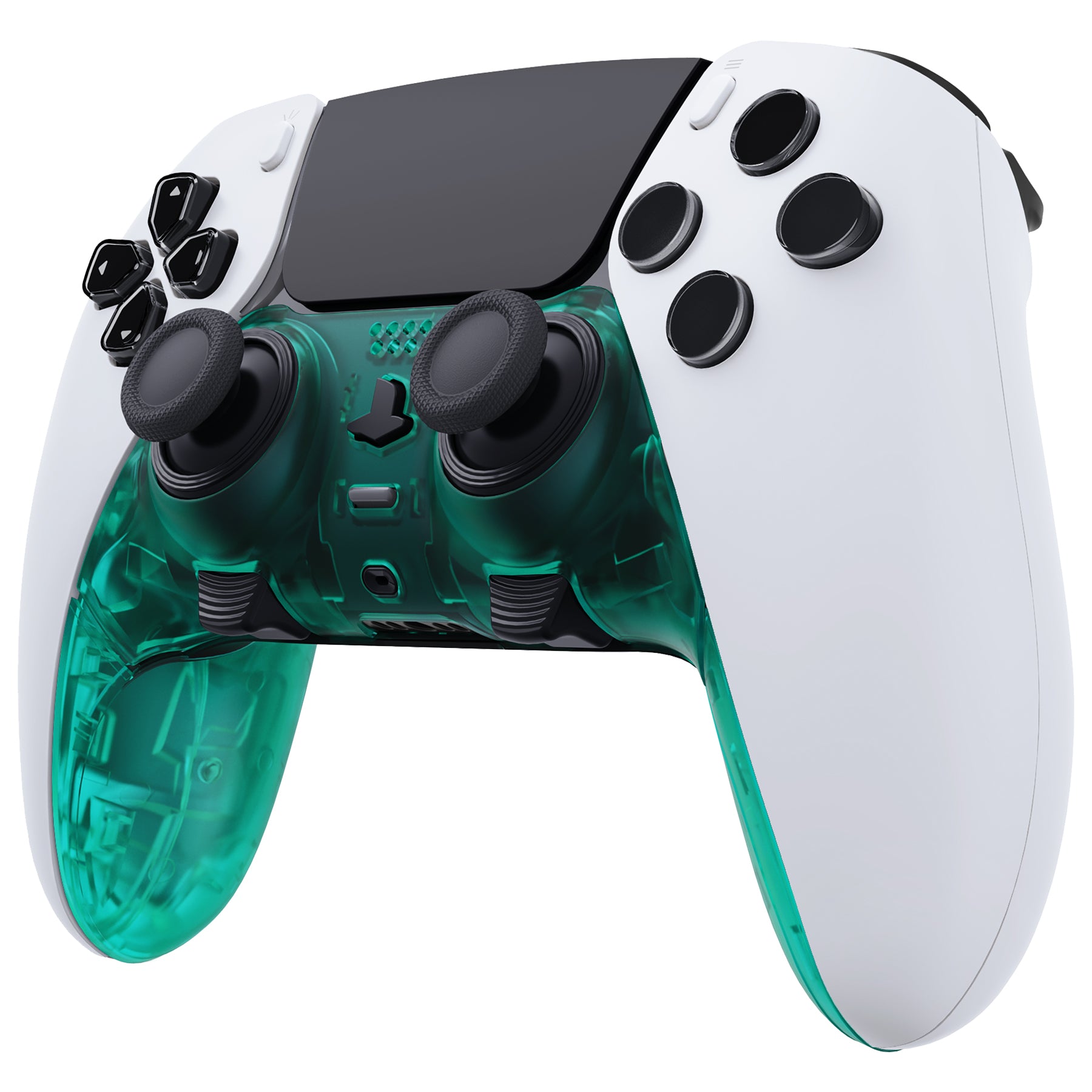 eXtremeRate Emerald Green PS5 Edge Controller Shell - DIY Replacement Front & Back Cover with Custom Plates | Gaming Accessories for Enhanced Style & Protection