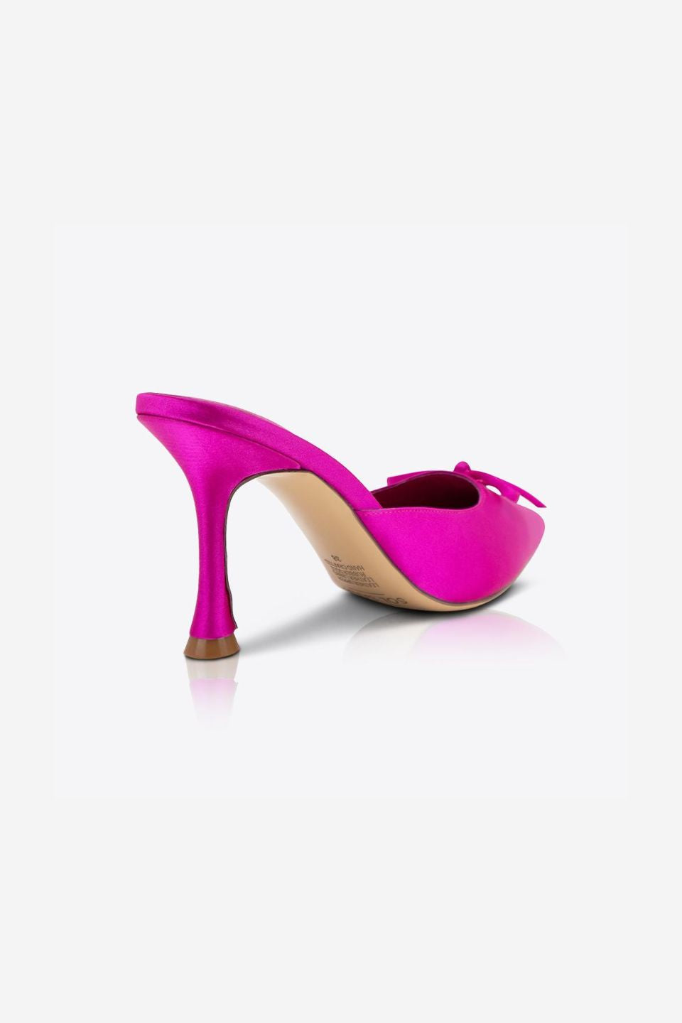 Antoinette Pink Satin Pointed Toe Bow Mule Heels - Elegant Women's Dress Shoes for Weddings, Parties & Special Occasions