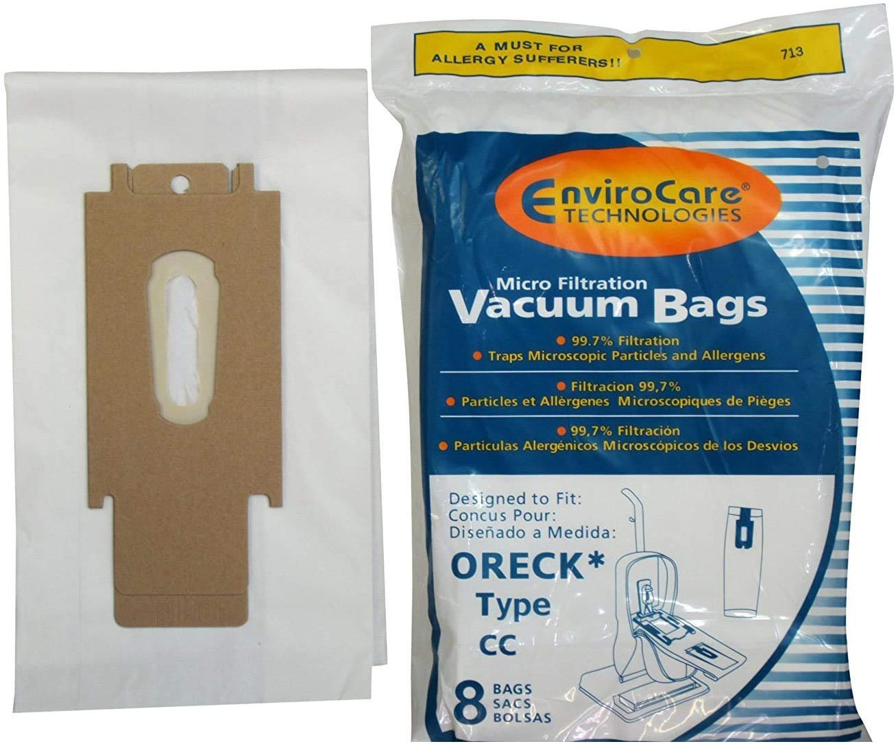 Oreck Vacuum Cleaner Bags - 8 Pack Compatible with Style CC & All XL Upright Models | Premium Replacement Dust Bags for Deep Cleaning | Perfect for Home, Office, and Pet Hair Removal