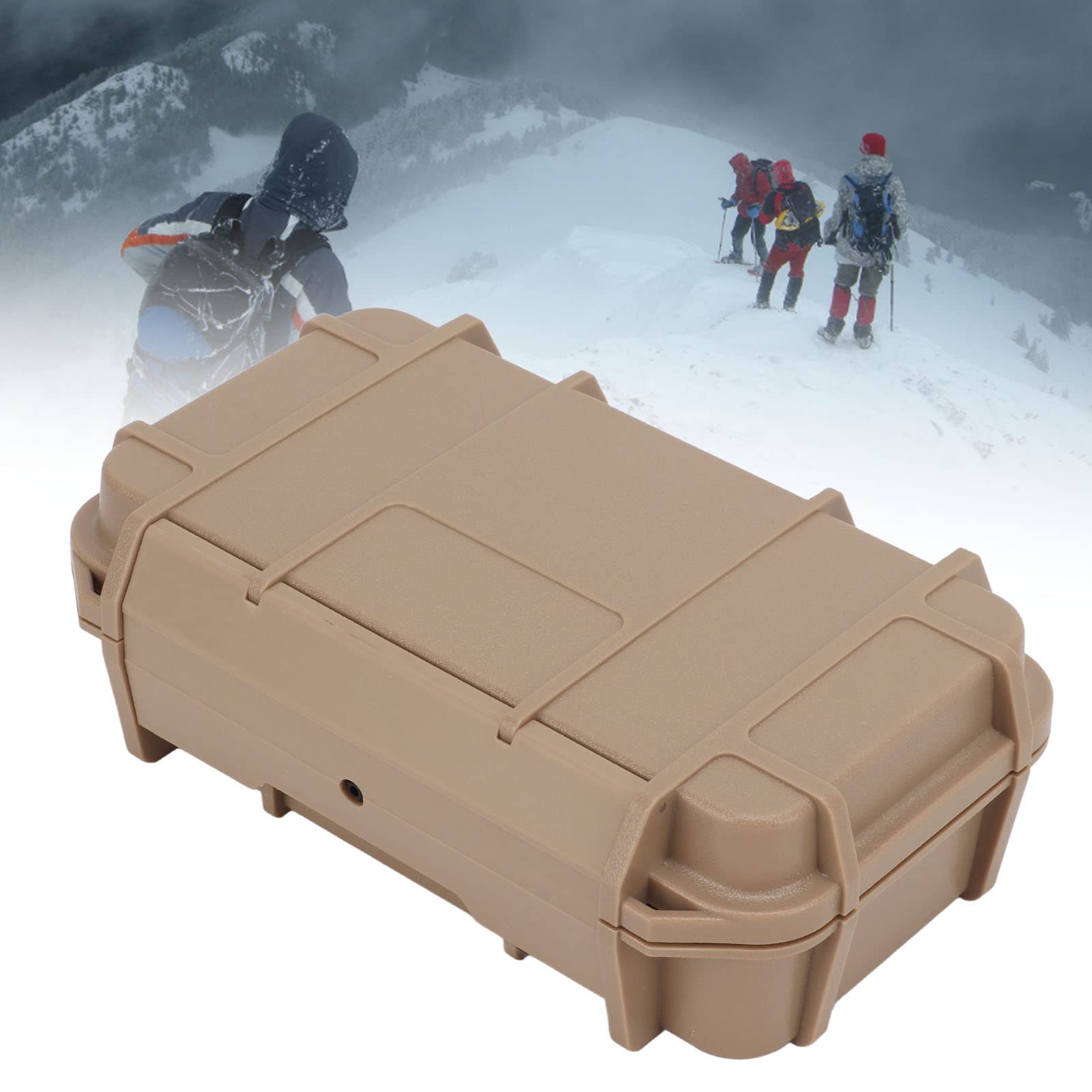 BRDI Waterproof Hard Tool Case - Heavy Duty Sealed Pressure Resistant Safety Tool Box with Double Layer Shockproof Design & Customizable Sponge Insert - Ideal for Outdoor Work, Construction Sites, and Marine Use (Mud Color)