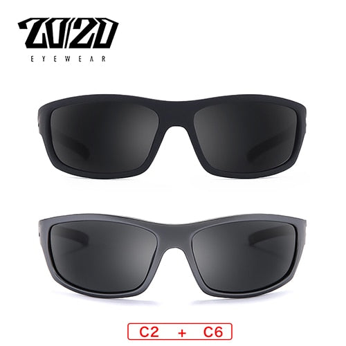 20/20 Polarized Square Sunglasses for Men - UV Protection, Anti-Glare, Lightweight & Durable - Perfect for Driving, Fishing, and Outdoor Activities