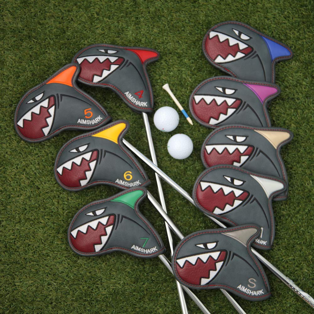 Premium 9-Piece Golf Iron Head Covers Set - Colorful & Durable Club Protectors for Men & Women - Perfect for Golf Course, Driving Range & Travel