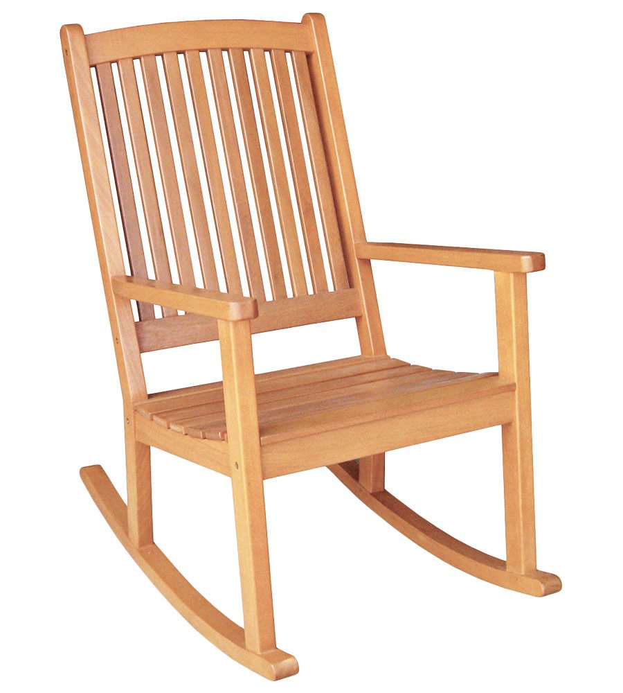 International Caravan Outdoor Wood Porch Rocker Chair - Comfortable Wooden Rocking Chair for Patio, Garden & Front Porch | Perfect for Relaxing, Reading & Enjoying Nature