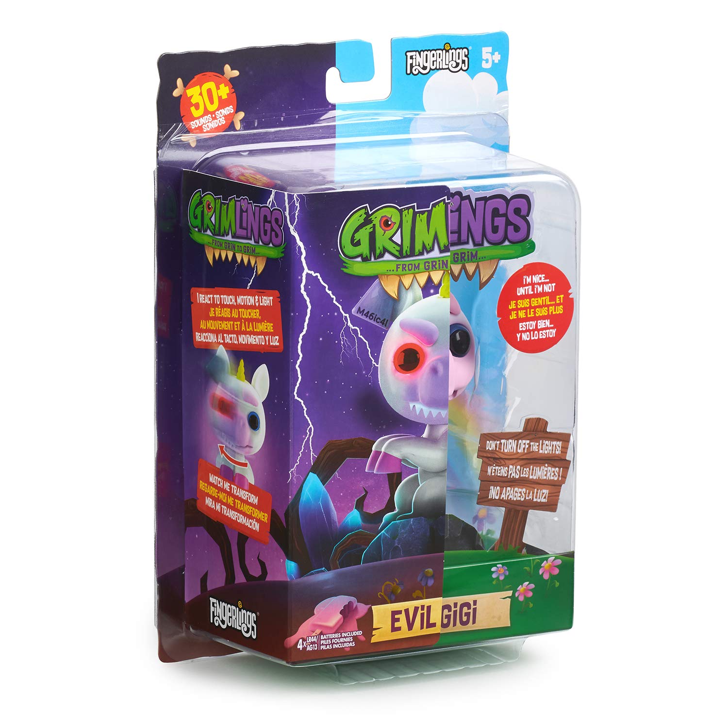 WowWee Grimlings Unicorn - Interactive Plush Animal Toy for Kids, Light-Up & Sound Effects, Perfect Gift for Girls & Boys - Playtime, Birthday, Christmas Gifts