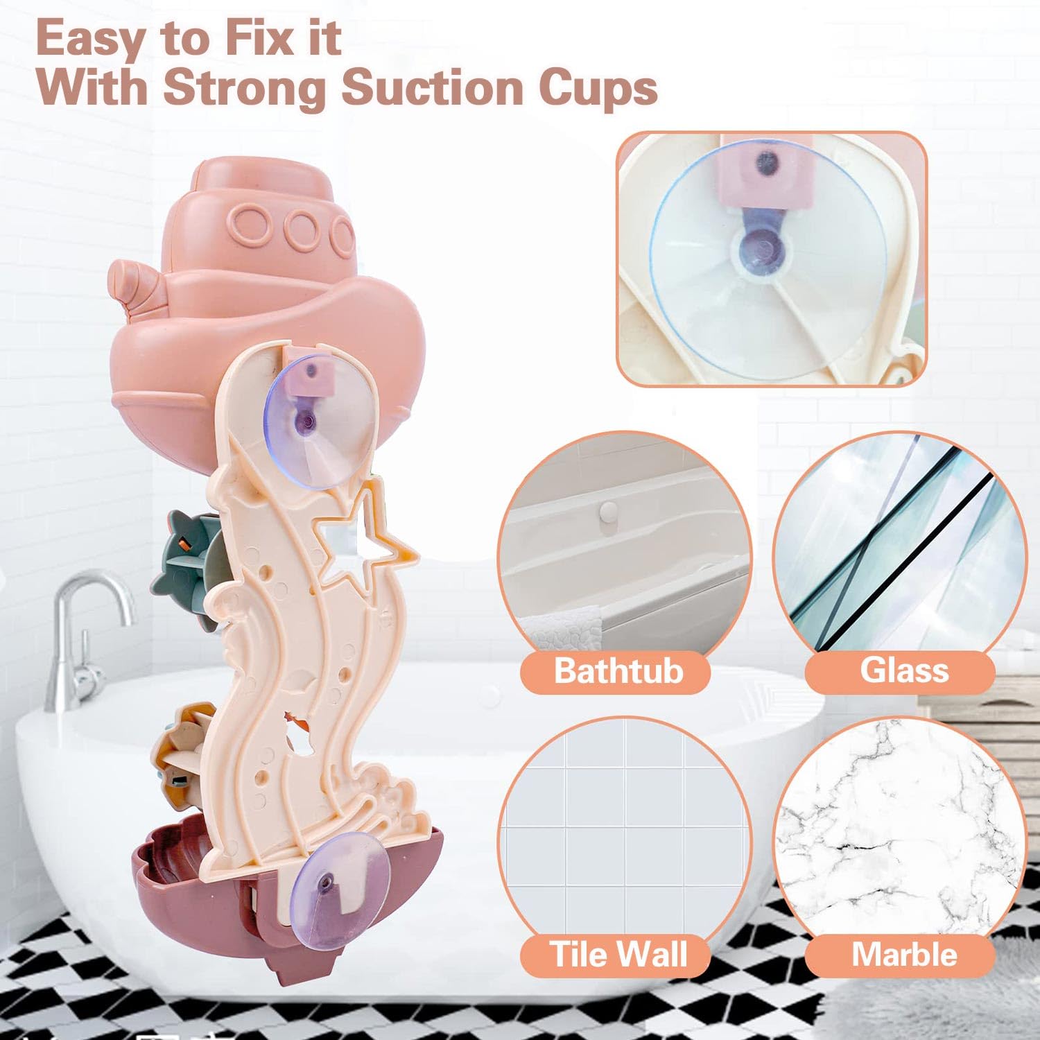 AESTEMON Bath Toys for Toddlers 1-3 Years - Fun & Safe Baby Bath Toys with Cute Sea Animal Spinning Gears & Cups | Perfect Gift for 1 2 3 Year Old Boys & Girls | Great for Bathtime Play & Early Learning Development