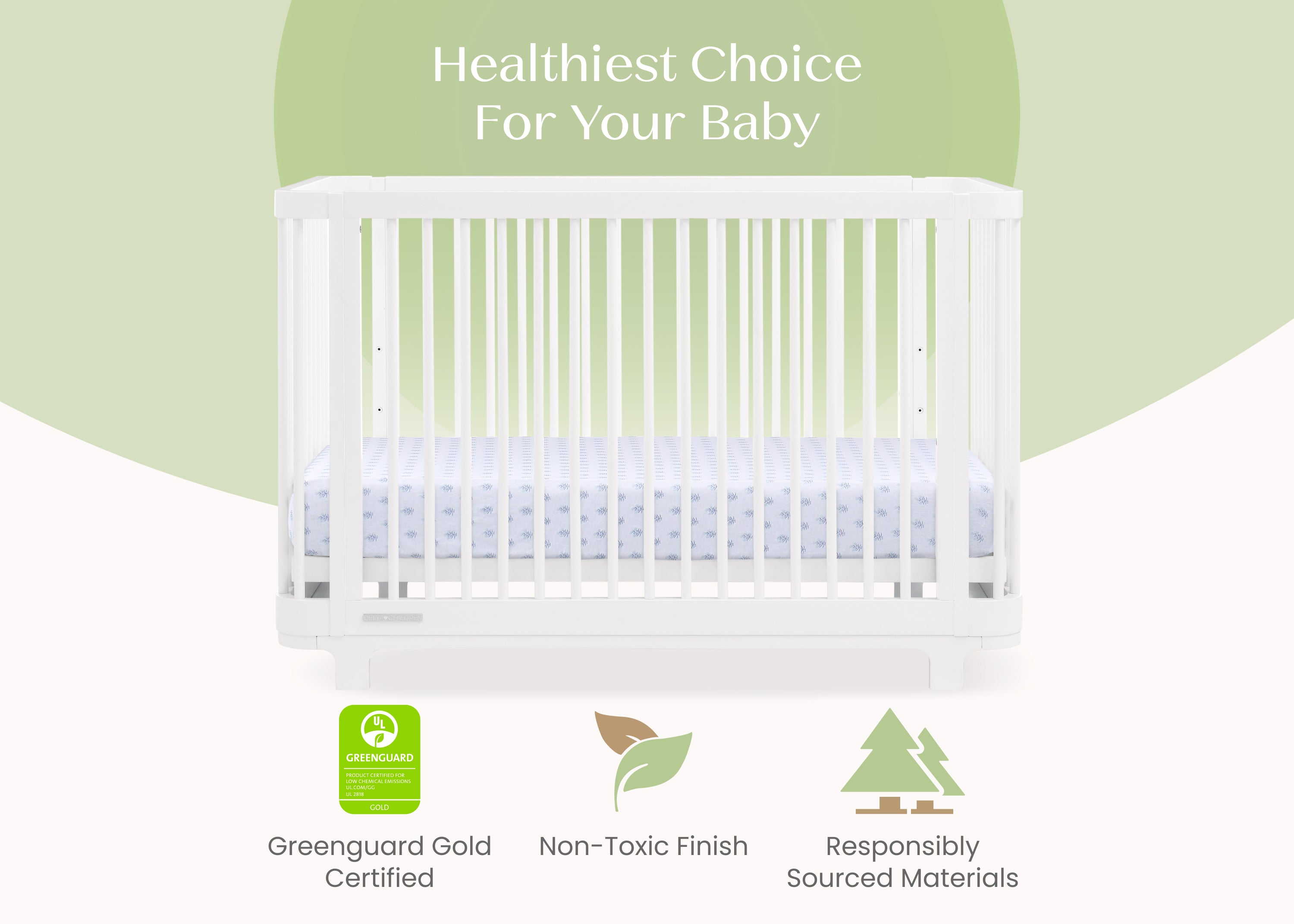Nest 4-in-1 Convertible Baby Crib - Toddler Bed, Daybed & Full-Size Bed - Safe Nursery Furniture for Newborn to Teen - Perfect for Bedrooms, Daycare & Guest Rooms