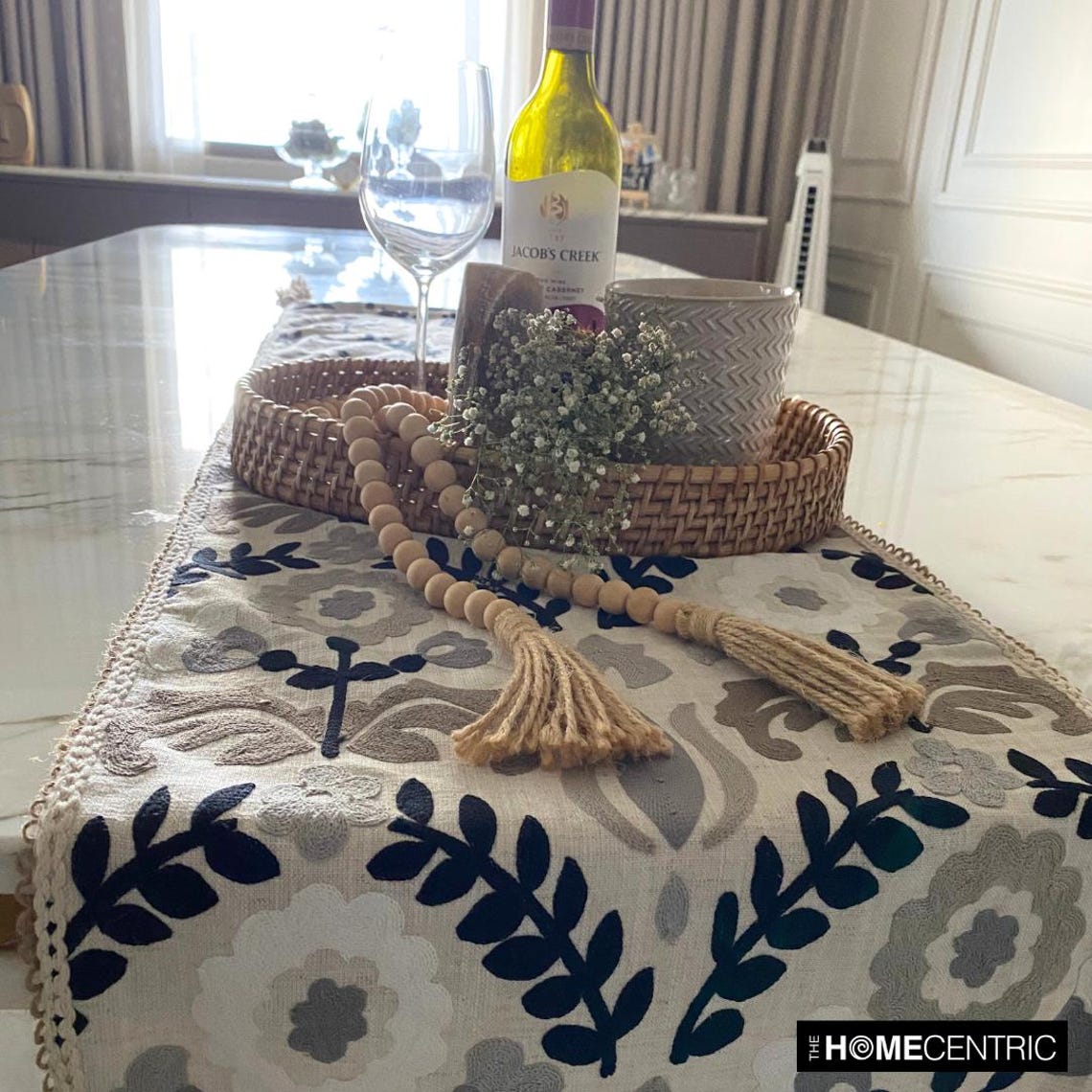 Atushi Beige Linen Decorative Table Runner - Elegant Dining Table Decor for Weddings, Parties & Home Decor