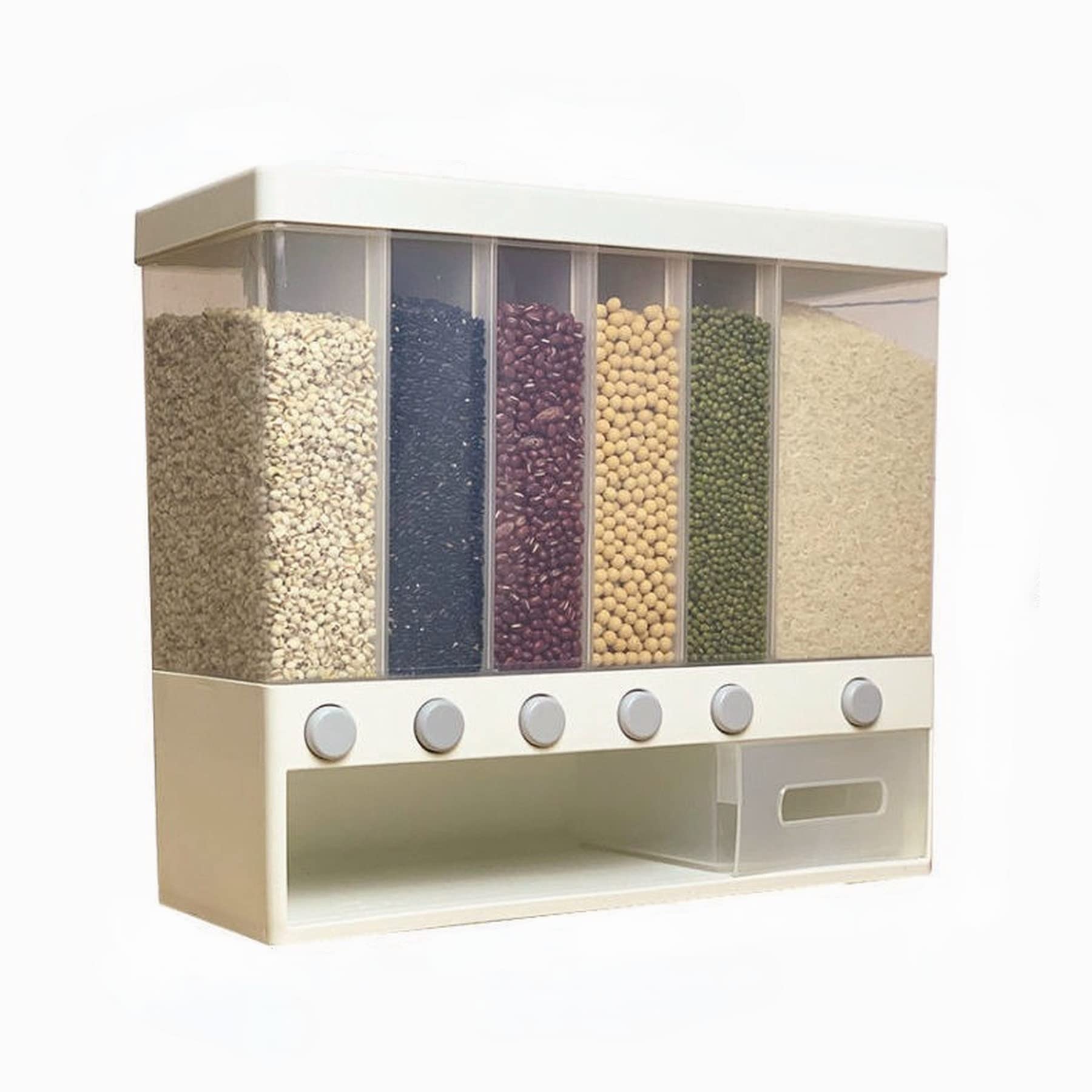 Wall Mounted Airtight Food Storage Container - Plastic Kitchen Organizer for Grains, Beans & Dry Goods - Perfect for Pantry, Kitchen & Camping Use