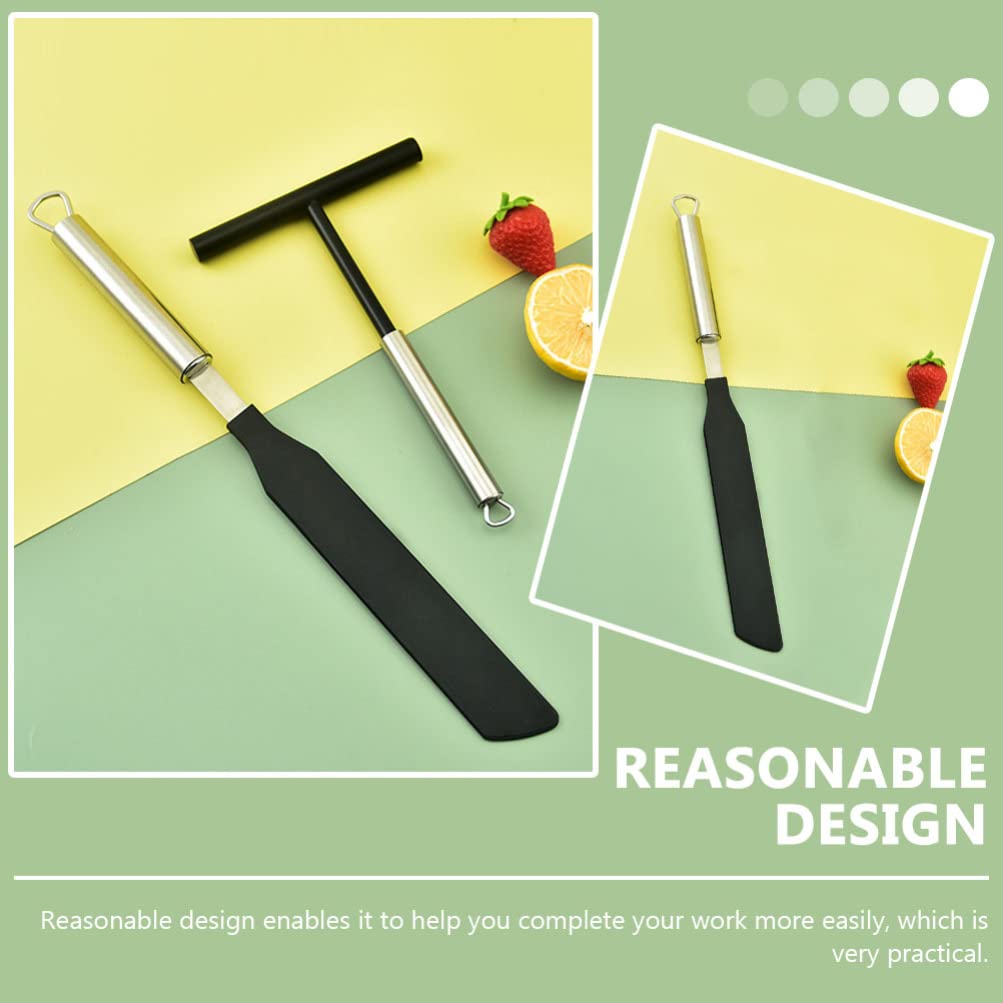 Premium Stainless Steel Cream Spatula Set - 3-Piece Baking Scraper for Cake Decorating, Buttercream Spreading & Kitchen Cooking | Essential Baking Tools for Pastry Chefs & Home Bakers | Perfect for Cupcakes, Cookies & Pancakes