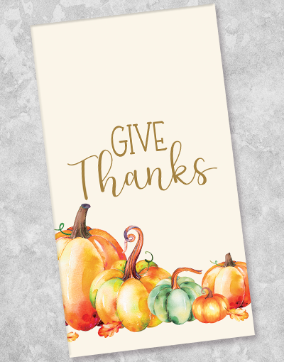 Give Thanks Pumpkins Guest Towel Napkins (36 Count) - Fall Thanksgiving Party Decorations, Autumn Table Setting, Holiday Dinner Accessories