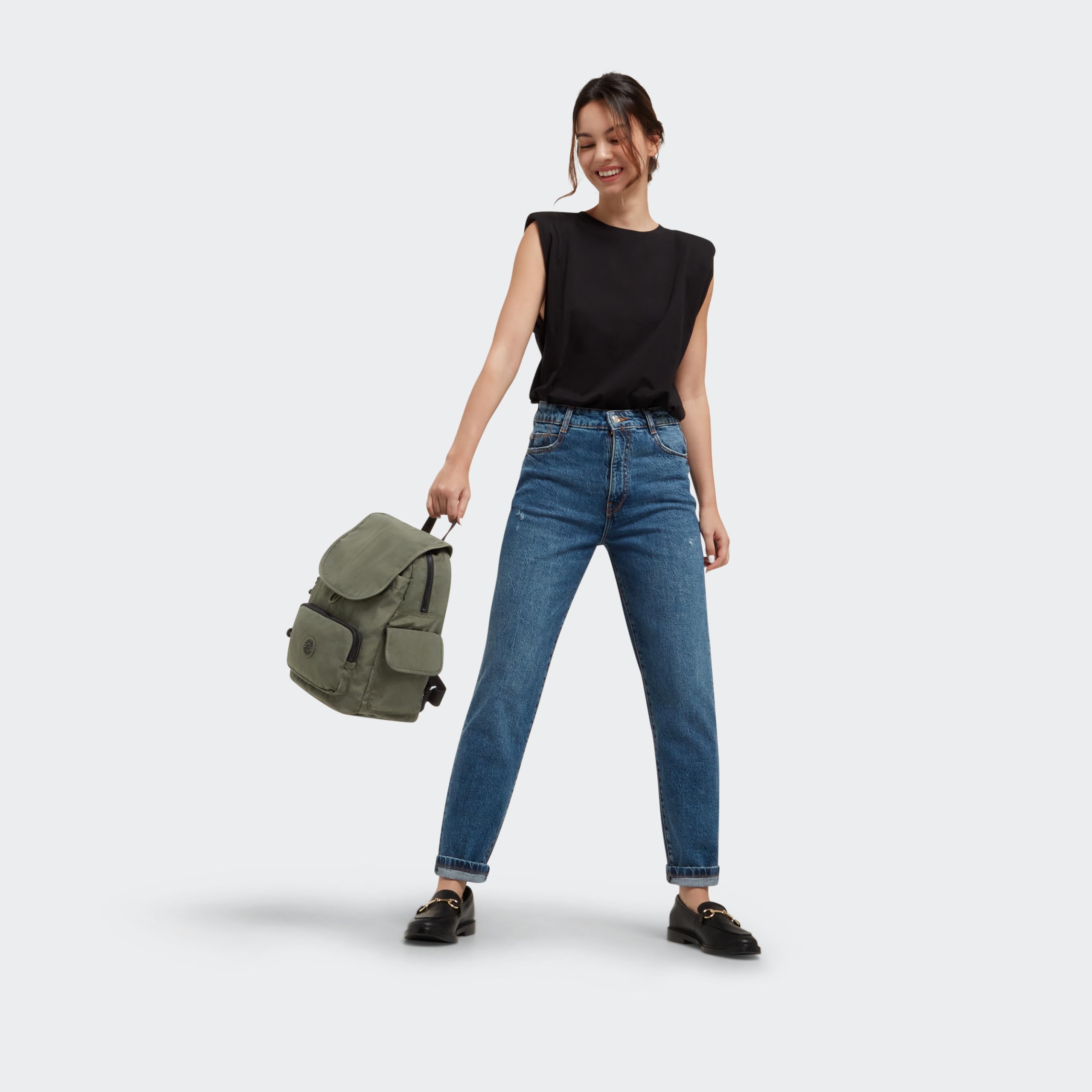 Kipling Women's City Pack S Backpack Handbag - Lightweight Travel Laptop Bag, Green Moss, 19x27x33.5 cm (LxWxH) - Perfect for Work, School & Daily Commute