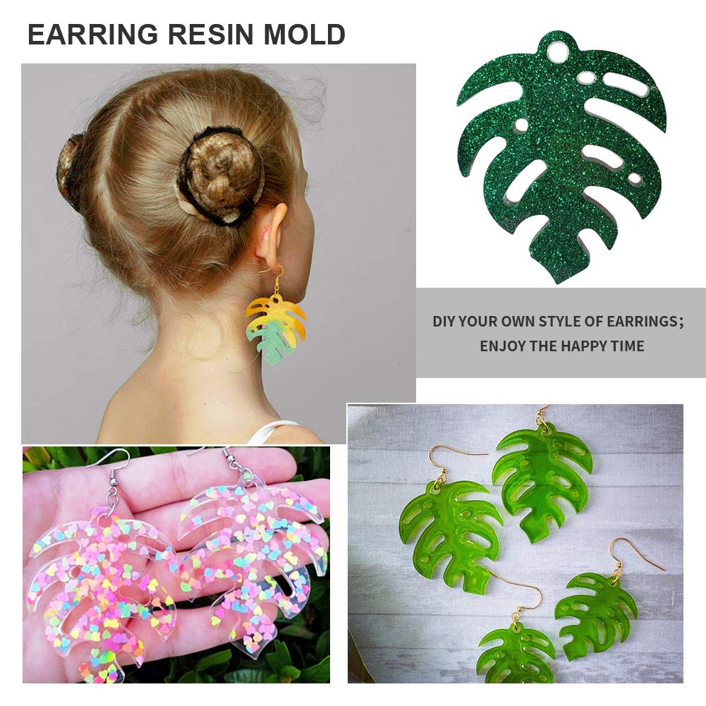 Leaf-Shaped Silicone Earring Molds for Resin Jewelry Making - Medium Size DIY Epoxy Resin Casting Molds for Women's Earrings, Pendants & Crafts - Perfect for Handmade Jewelry, Gifts & Home Decor Projects