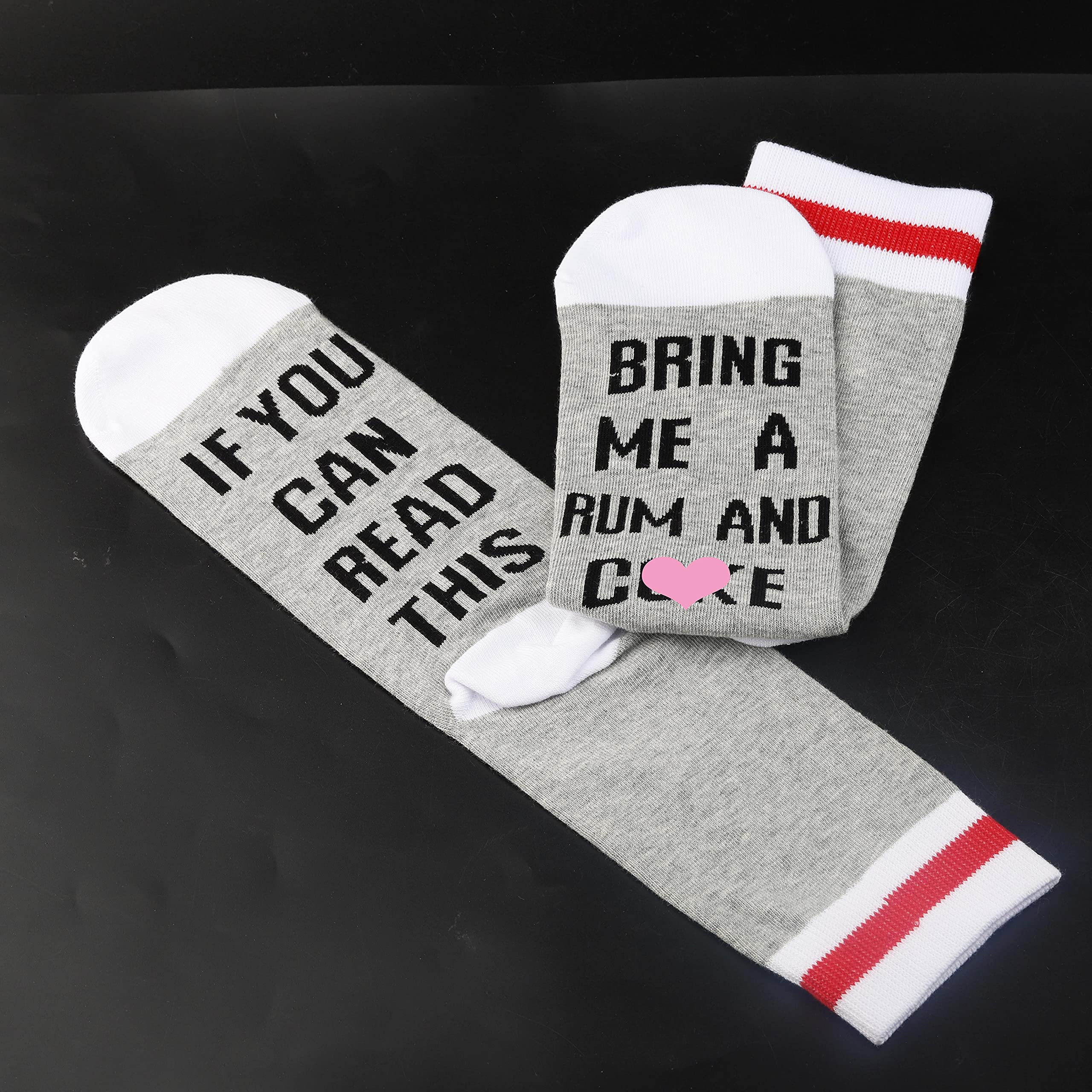 Fun Rum Drinking Socks - Novelty Alcohol Themed Socks for Men & Women - Perfect Quarantine Gift for Cocktail Lovers - Great for Parties, Holidays & Relaxing at Home