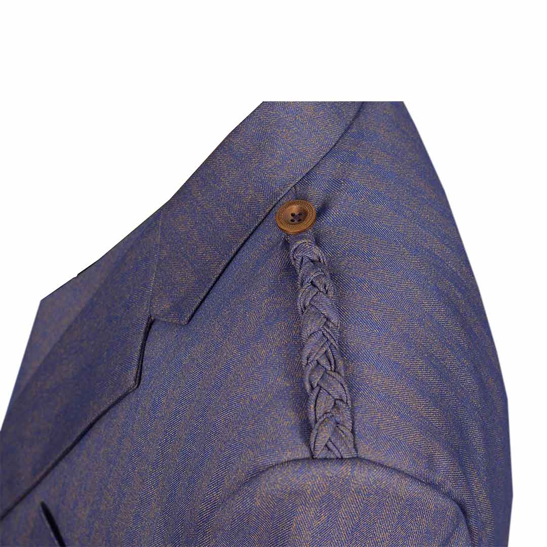 Premium Argyll Jacket with Waistcoat - Purple & Gold Serge Wool Blazer for Men | Formal Scottish Highland Wear for Weddings, Parties & Special Occasions