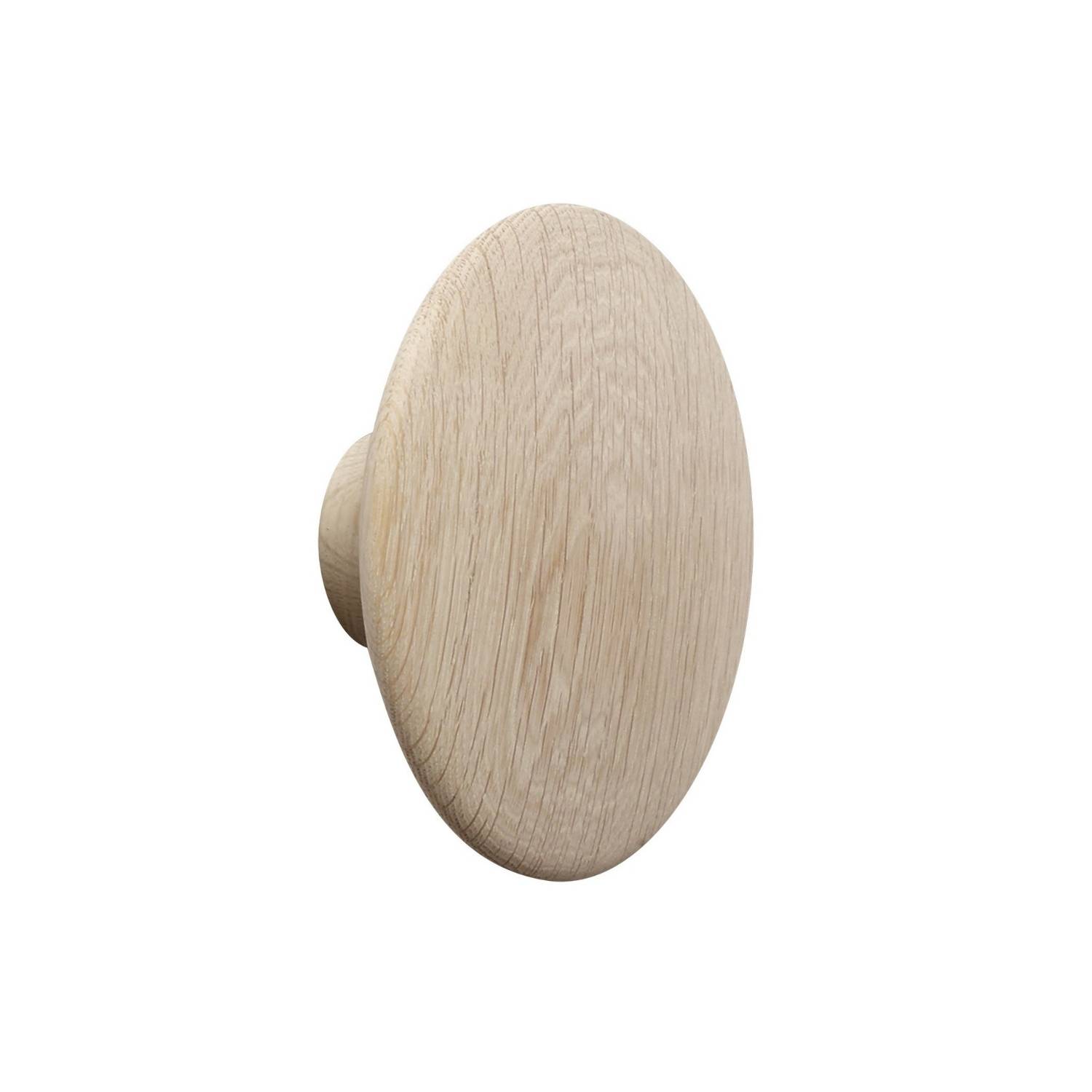 MUUTO The Dots Wall Hook & Door Knob - Natural Oak Wooden Hanger for Coats, Hats & Bags - Perfect for Entryway, Bedroom & Bathroom Organization