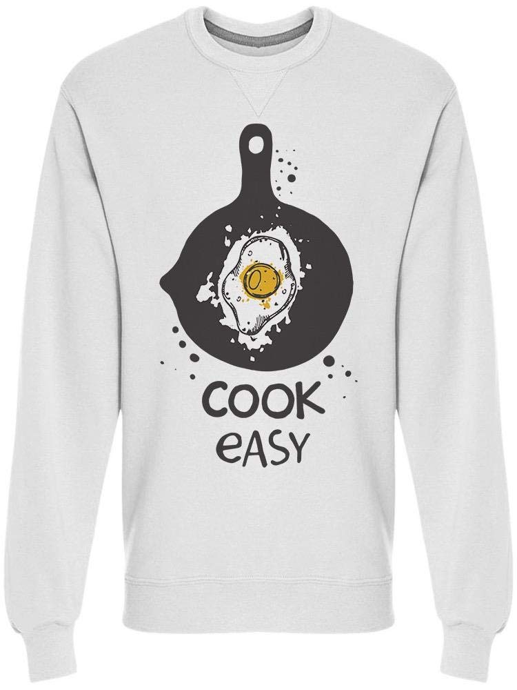 Cook Easy Hand Drawn Sweatshirt for Men - Comfortable Pullover Hoodie for Cooking, Casual Wear & Outdoor Activities