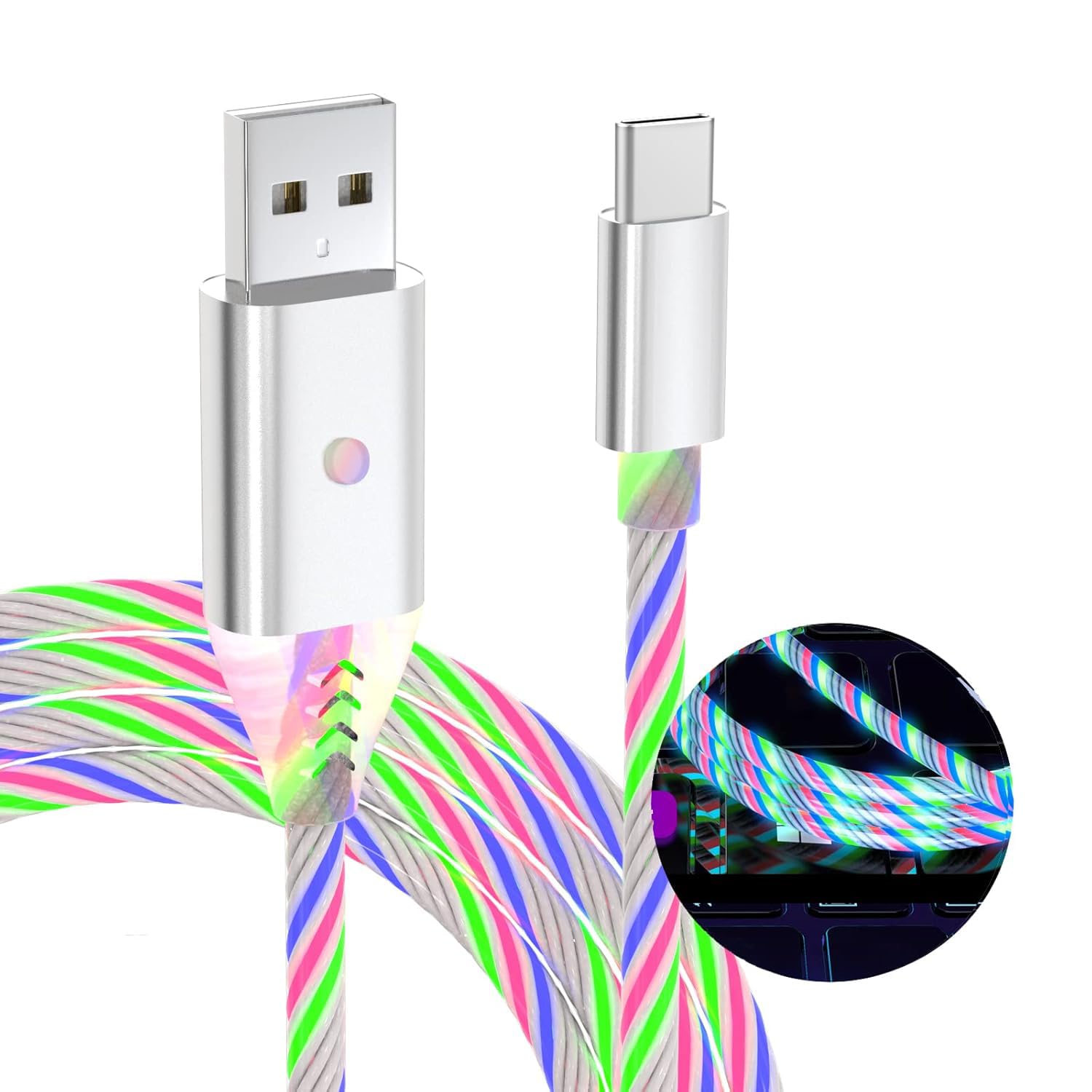 3A Fast Charging USB C to USB A Cable - Compatible with iPhone 16/15 Series, Samsung Galaxy S20/S10/Note 20/10, LG V30 - Durable Charger Cord for Smartphones, Tablets, Cameras & Headphones - Perfect for Home, Office and Travel Charging