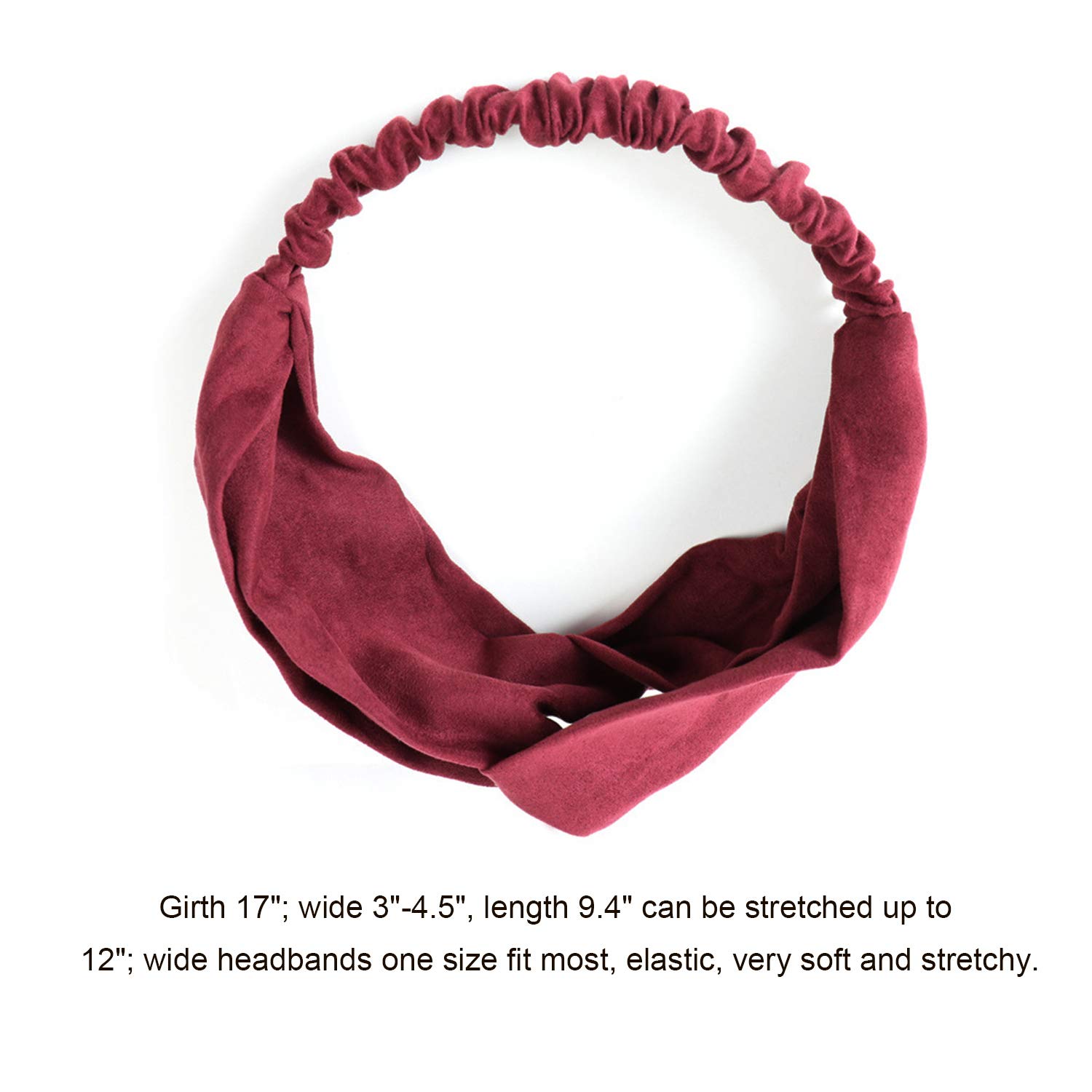 DRESHOW 10 Pack Boho Headbands for Women & Girls - Elastic Criss Cross Hair Bands, Twisted Head Wraps, Solid Hair Accessories - Perfect for Yoga, Workouts, and Casual Wear