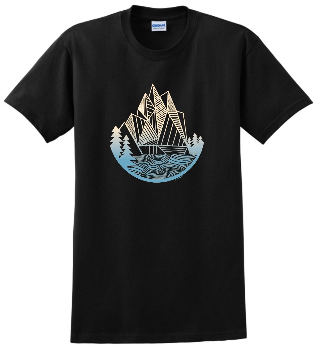 Cool Mountain Bike Gifts T-Shirt - Geometric Design Cycling Enthusiast Apparel for Men & Women - Perfect for Mountain Biking, Cycling Events & Outdoor Adventures