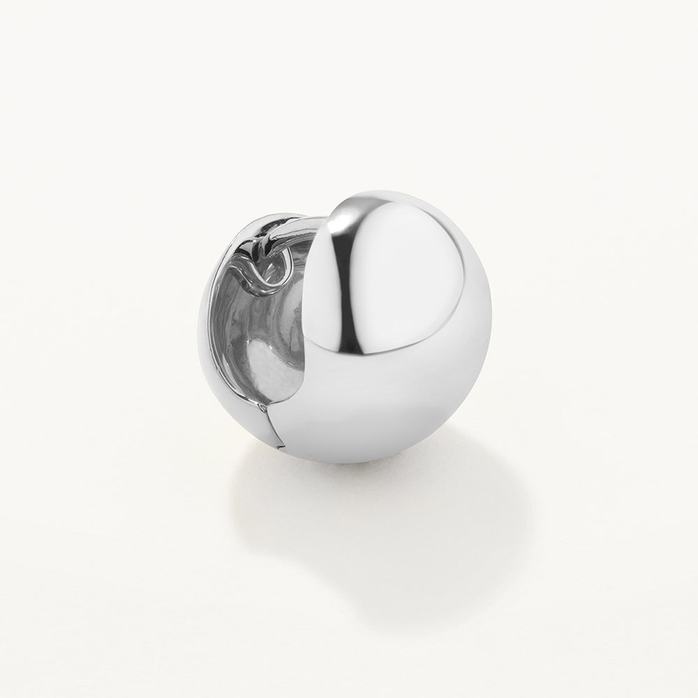 Silver Ball Huggie Earrings for Women - Minimalist Hoop Earrings for Everyday Wear, Parties & Gifts