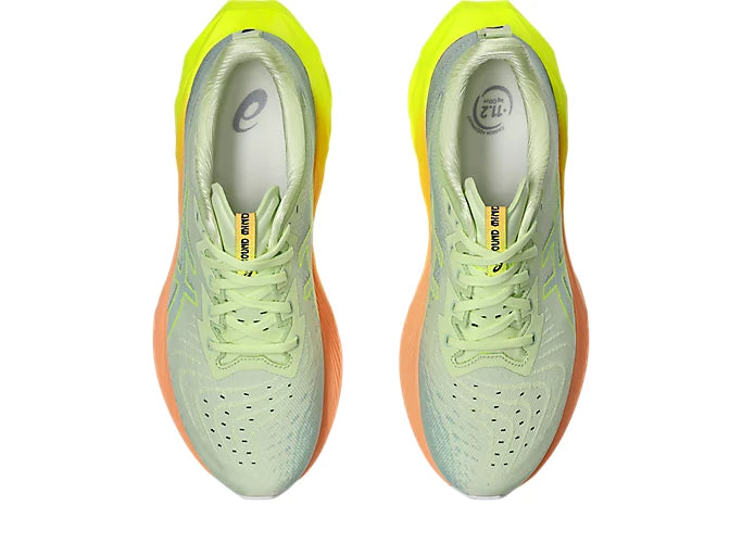 ASICS Men's NOVABLAST 4 Running Shoes - Lightweight Cushioned Sneakers for Jogging & Training | Cool Matcha/Safety Yellow Colorway | Perfect for Road Running, Gym Workouts & Daily Wear