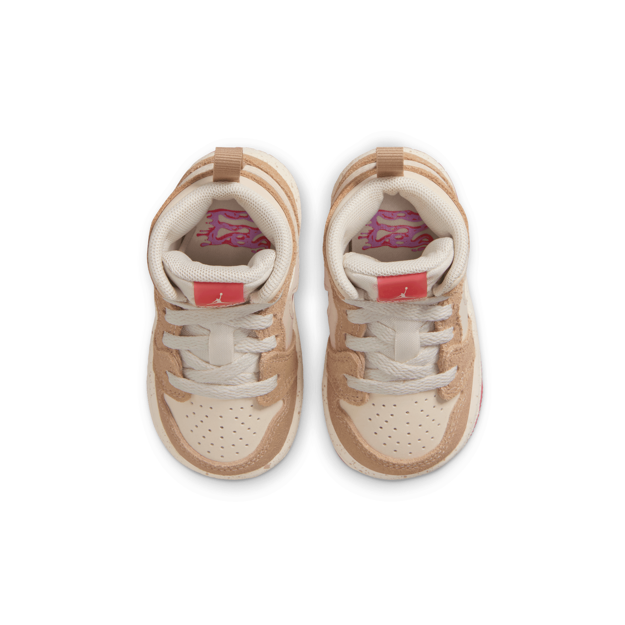 Air Jordan 1 Mid SE (TD) Peanut Butter & Jelly - Kids Basketball Shoes for School, Sports & Casual Wear