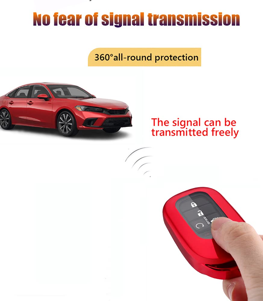 Durable TPU Car Key Fob Cover Protector for Honda Civic 2022-2023, HR-V 2023-2024, Accord 2022-2023 - Anti-Scratch Remote Key Case with Keychain (Blue) - Perfect for Daily Use & Car Key Protection