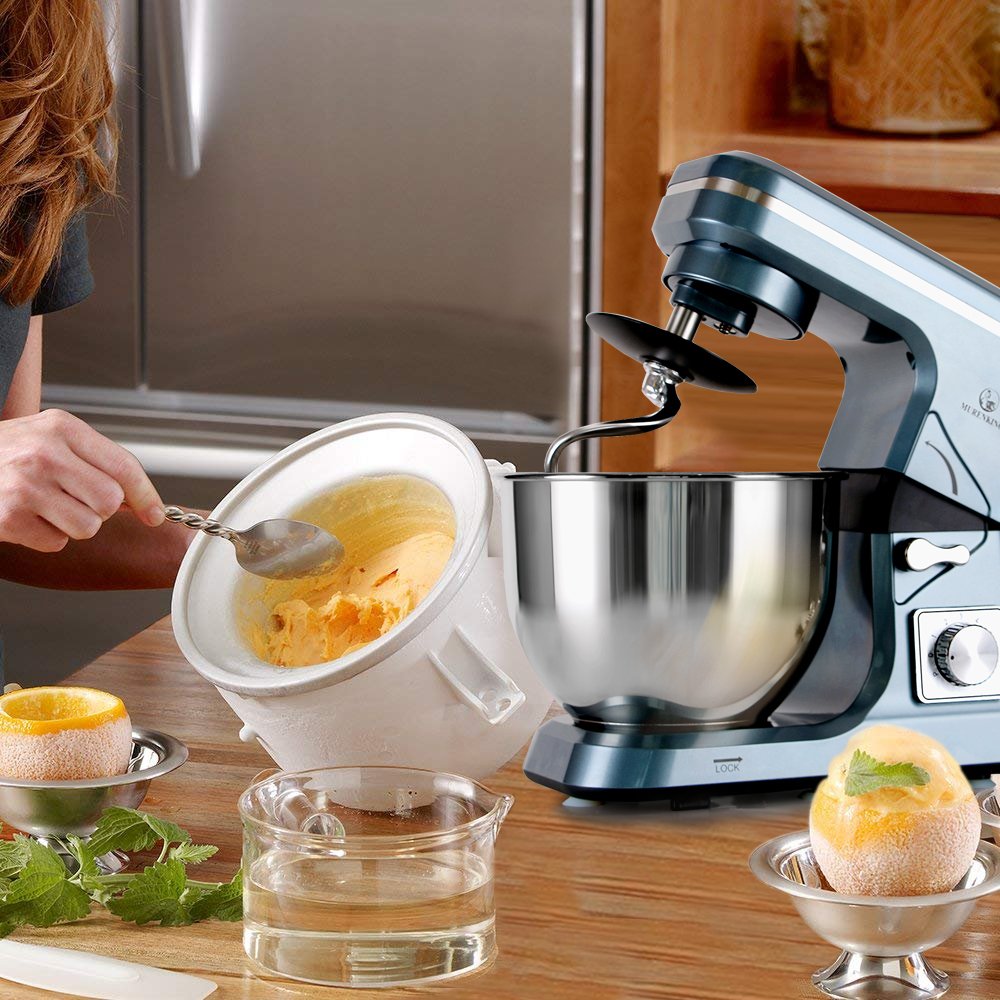 5.3-QT 500W Stand Mixer with 6+ Speeds & Tilt-Head - Electric Kitchen Mixer for Baking, Dough, Cookies & More - Includes Accessories (Gray Blue) - Perfect for Home Bakers & Professional Chefs