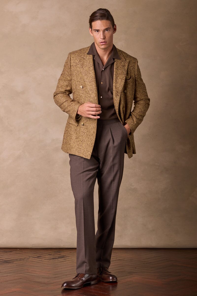 Gurkha Trousers for Men - Premium Brown Wool Stretch Pants | Comfortable & Stylish Casual Wear for Office, Travel & Outdoor Activities