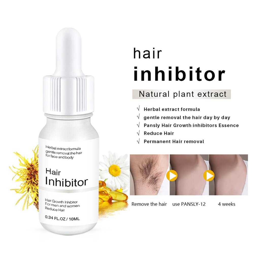 ISAKEN 10ml Hair Growth Inhibitor Serum - Permanent Hair Removal Solution for Arms, Legs, Back, Face & Underarm - Stops Ingrown Hair & Slows Regrowth - Ideal for Smooth Skin at Home & Salon Use