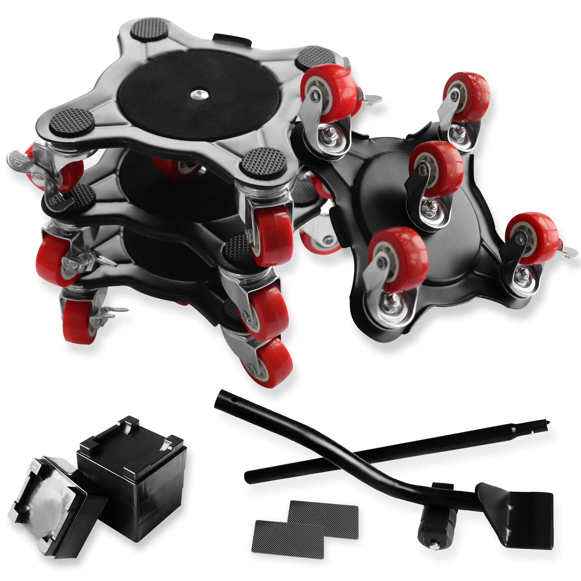 Heavy Duty 5-Wheel Furniture Dolly - 2200LBS Capacity Carbon Steel Moving Dolly with Black Panel - Perfect for Moving Refrigerators, Couches, Pianos & Home Furniture - Ideal for Home Moves, Office Relocations & Warehouse Use