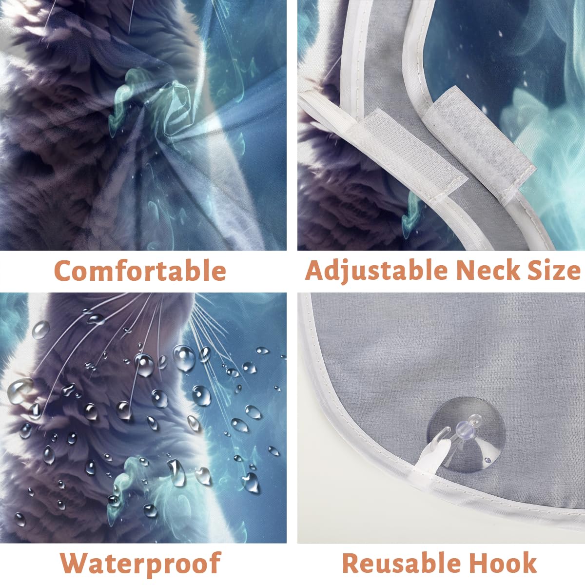 Men's Cat Pattern Shaving Bib - Waterproof Beard & Hair Dye Apron for Barbers, Stylists & DIY Grooming | Sink Hair Catcher & Barber Cape for Home Salon, Beard Trimming & Makeup Protection
