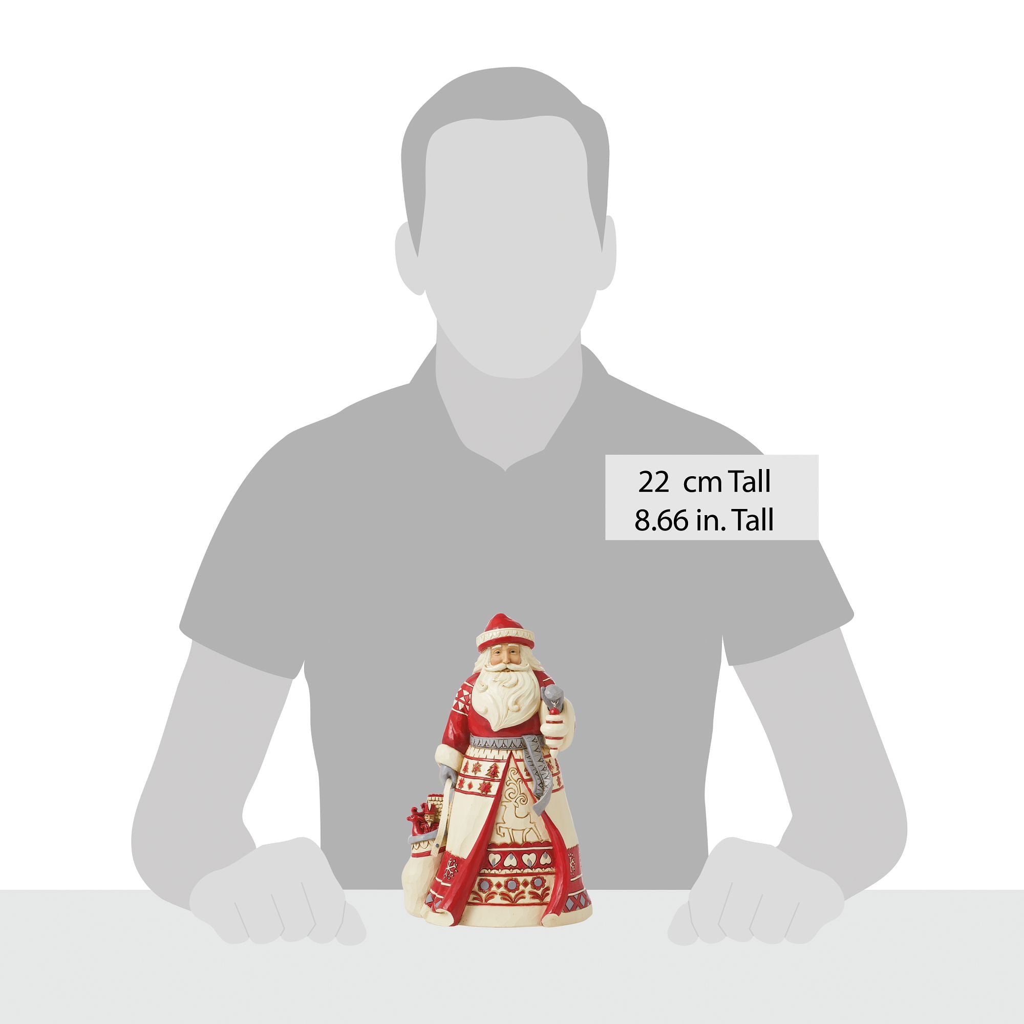 Nordic Noel Santa Claus with Gift Bag - Christmas Decoration Figurine for Holiday Home Decor, Party, and Festive Gifting