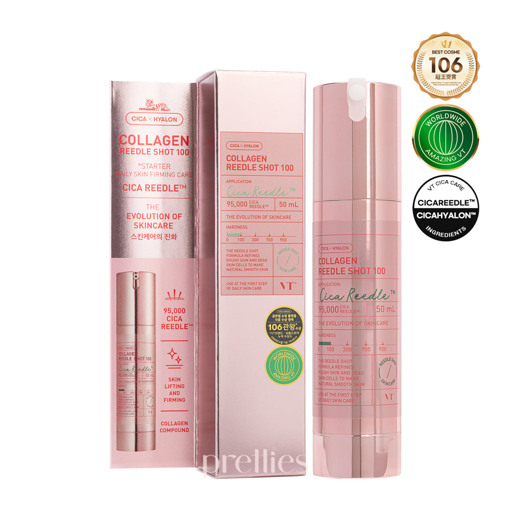 VT Collagen Reedle Shot 100 - 50ml Anti-Aging Facial Serum (Pink) | Hydrating & Firming Skin Treatment for Women | Perfect for Daily Skincare Routine & Nighttime Rejuvenation