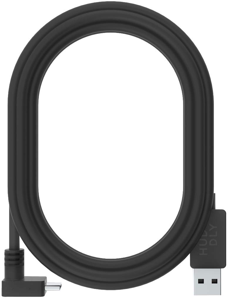 Huddly USB 3.0 Cable 5m - Angled Type C to A Fast Charging Cord for Laptop, Phone, Tablet | Home Office, Gaming & Travel Use