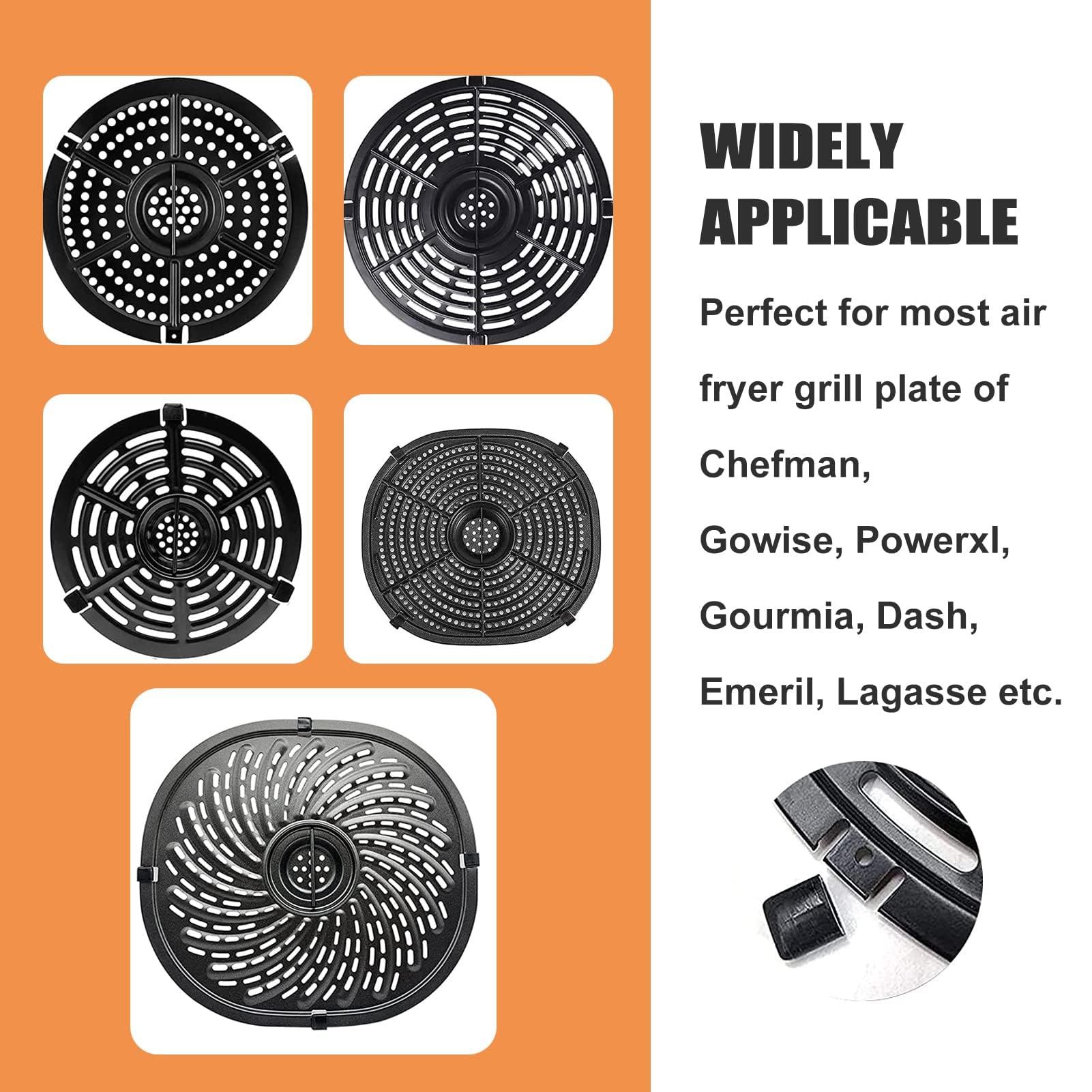 4-Pack Air Fryer Rubber Bumpers - Replacement Silicone Feet & Tips for Power XL, Ultrean, Chefman, GoWise, Dash, CROWNFUL - Non-Slip Base Protectors for Kitchen Countertops & Tables