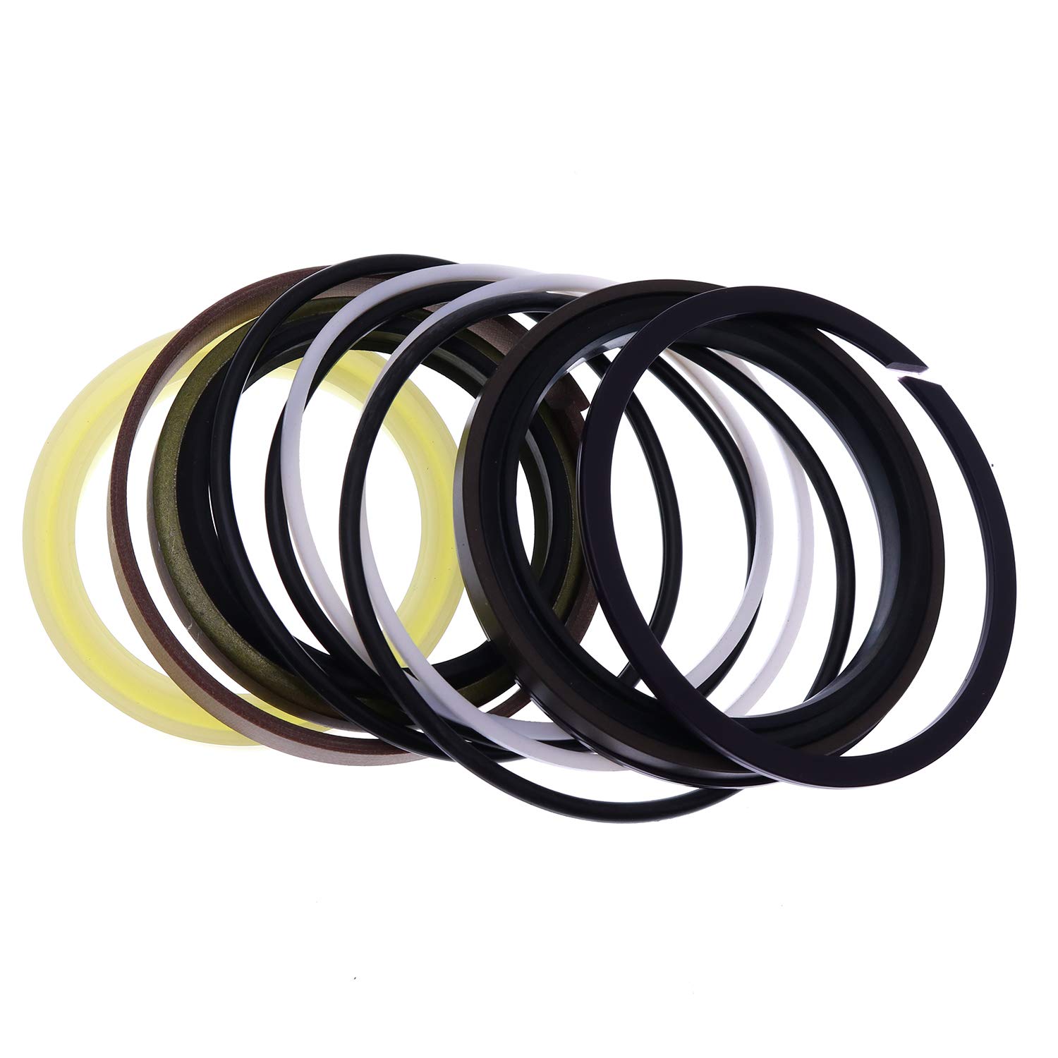 Komatsu Excavator Arm Cylinder Seal Kit 707-98-35310 for PC78MR-6 PC78US-6 PC78US-8 PC88MR-6 PC88MR-8 PW98MR-6 PW98MR-8 - Black Rubber Compound (1 Count) - Perfect for Hydraulic System Repairs and Maintenance