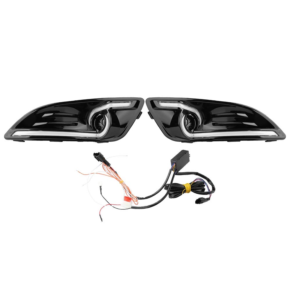 2-Color LED Daytime Running Lights & Turn Signal Fog Lamps - Compatible with Ford Fiesta 2013-2016 | DRL Lights for Enhanced Visibility & Safety During Day/Night Driving