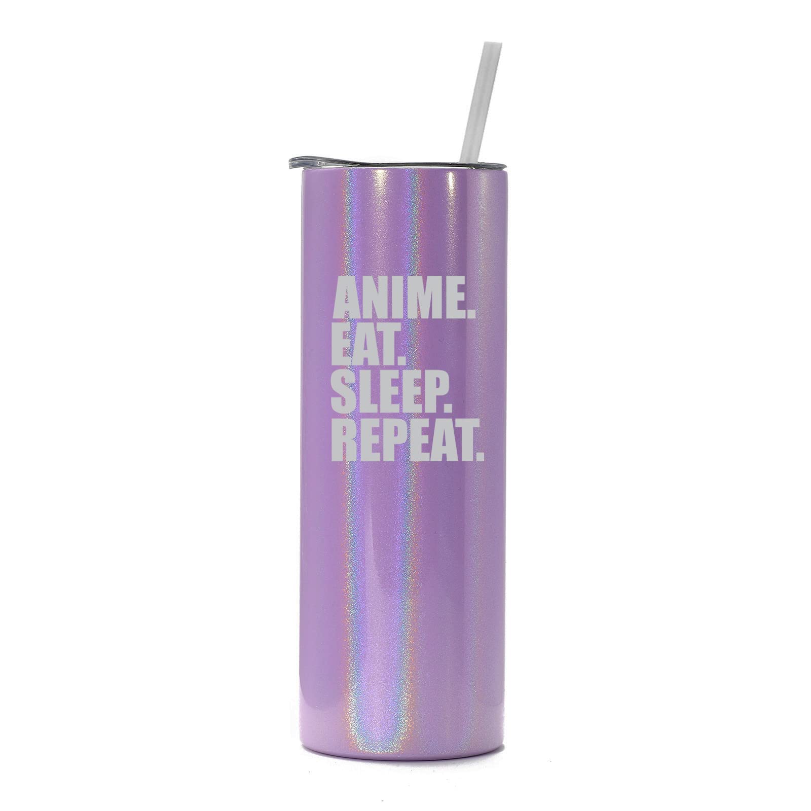20 oz Skinny Tall Tumbler - Stainless Steel Vacuum Insulated Travel Mug with Straw & Lid - Anime 