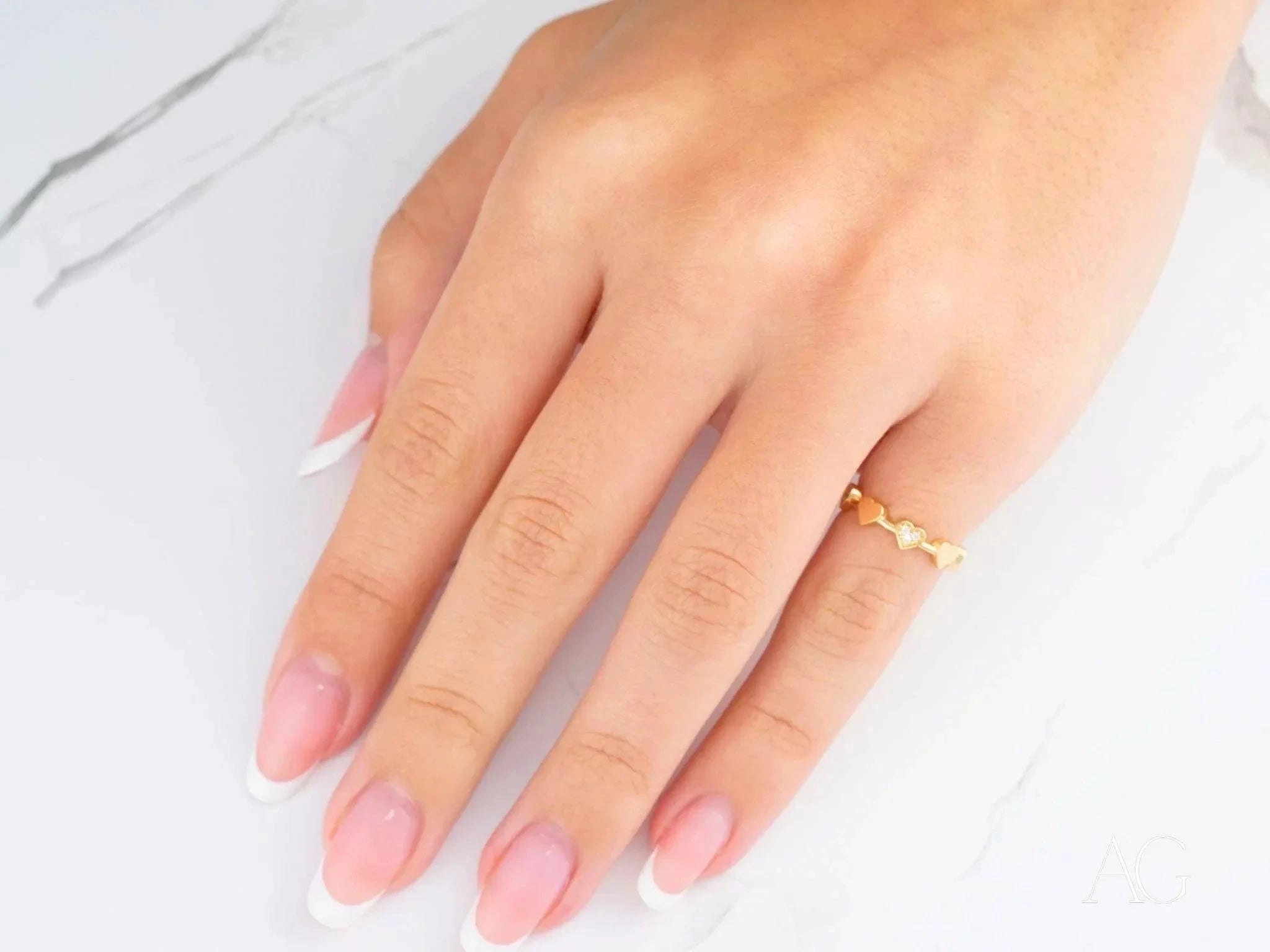 Elegant 18k Yellow Gold CZ Heart Ring for Women - Romantic Valentine's Day Gift, Anniversary Jewelry, Perfect for Date Nights & Special Occasions