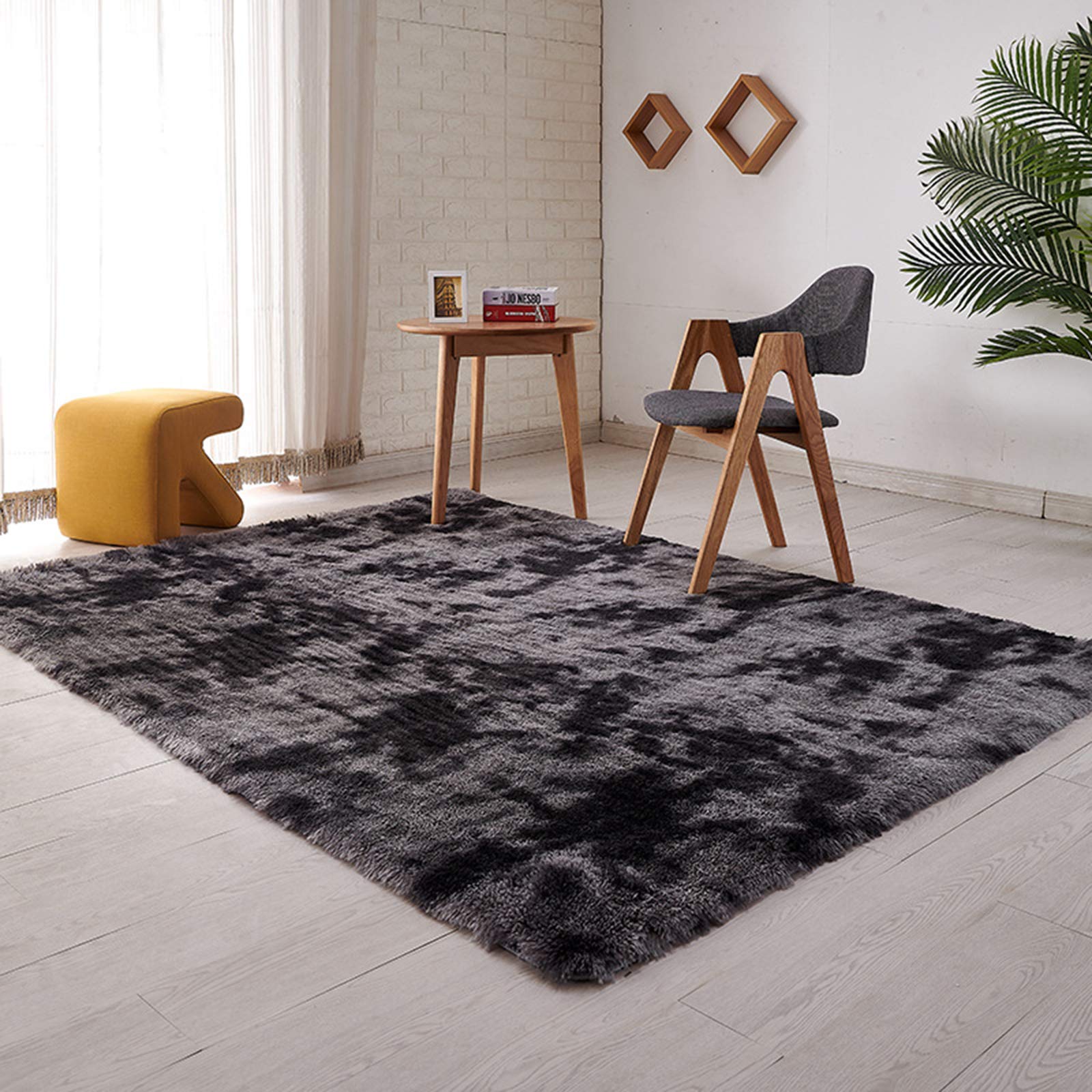 Ultra Soft Plush Bedroom Area Rug 6'6”x9'8” - High Pile Faux Fur Luxury Carpet for Living Room, Kids Room & Nursery - Shaggy Furry Rug for Girls & Boys - Perfect for Bedside, Home Decor & Cozy Floor Comfort