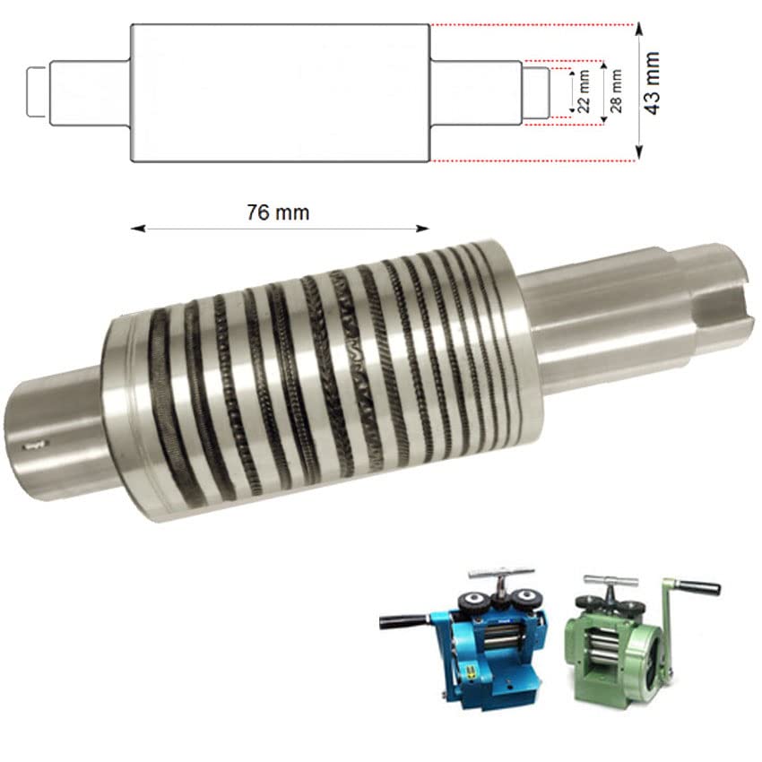80mm Rolling Mill Pattern Roll Design #56 (0.7-3.0mm) | Jewelry Making, Metal Crafting & DIY Projects | Professional Metalworking Tool for Goldsmiths