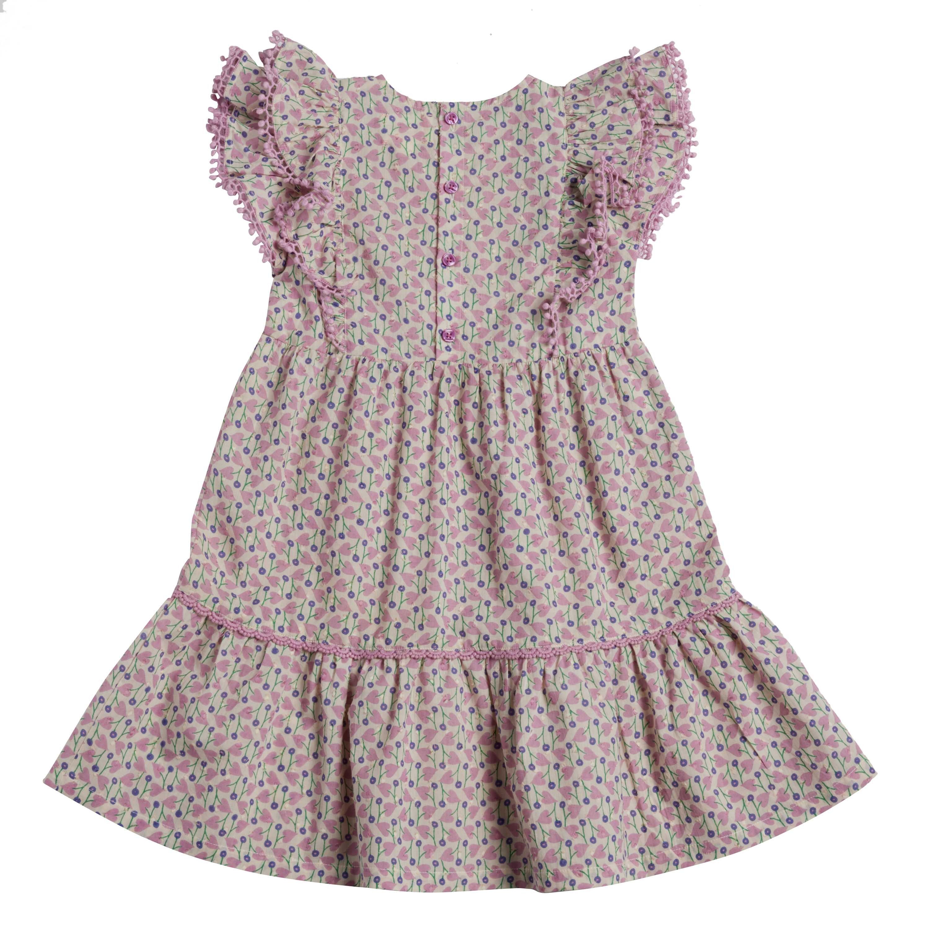 Bonheur du Jour Paris Tennessee Girl Dress in Mauve - Elegant Floral Print Party Dress for Special Occasions & Photo Shoots