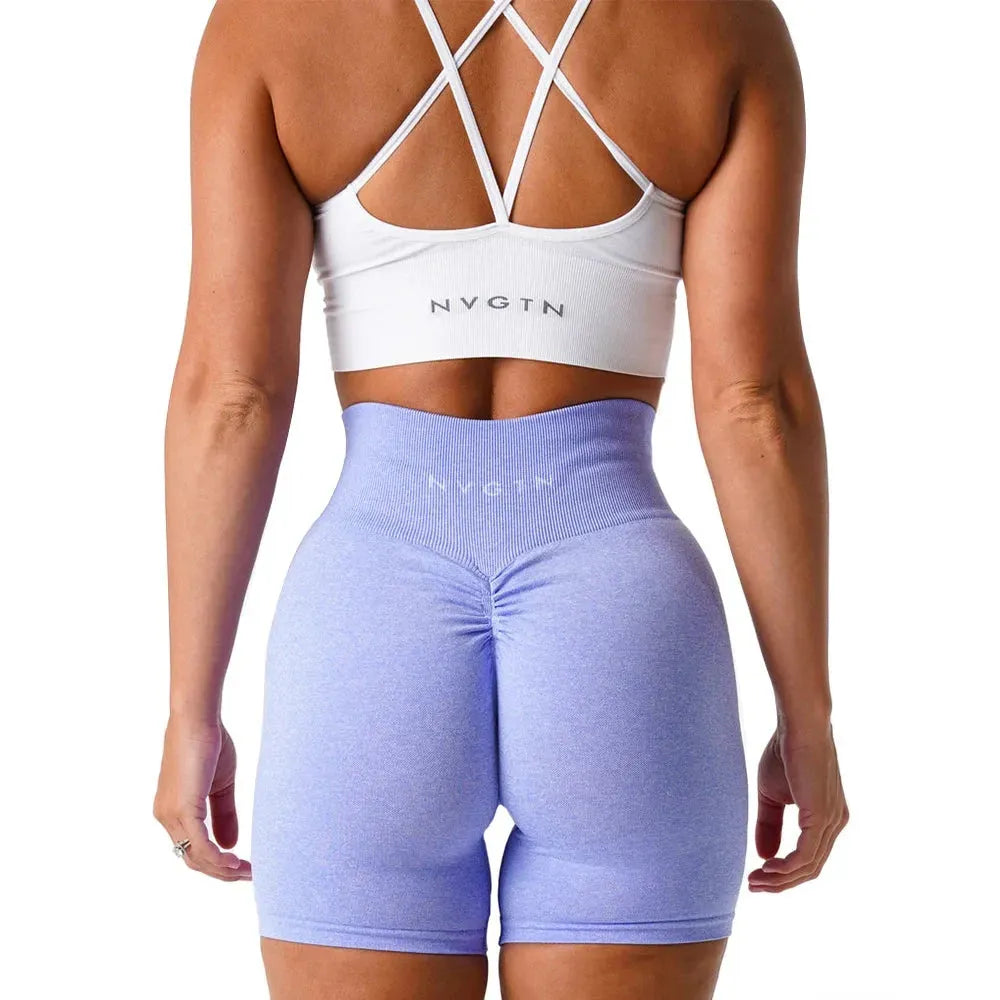 NVGTN Scrunch Seamless High Waisted Yoga Shorts for Women - Contour Biker Workout Shorts | Perfect for Gym, Running & Lounge Wear
