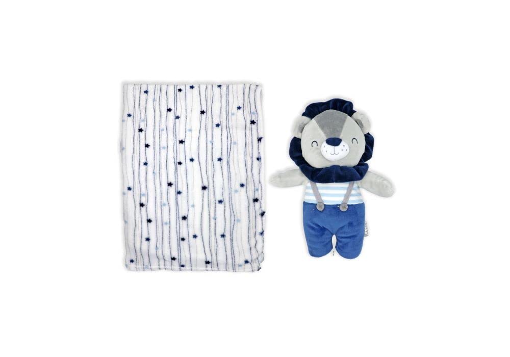 Ornella's Baskets Baby Boy Gift Set - Premium Tahari Blanket, 3 Adorable Onesies & More | Newborn Essentials, Baby Shower Present, Christening Gift