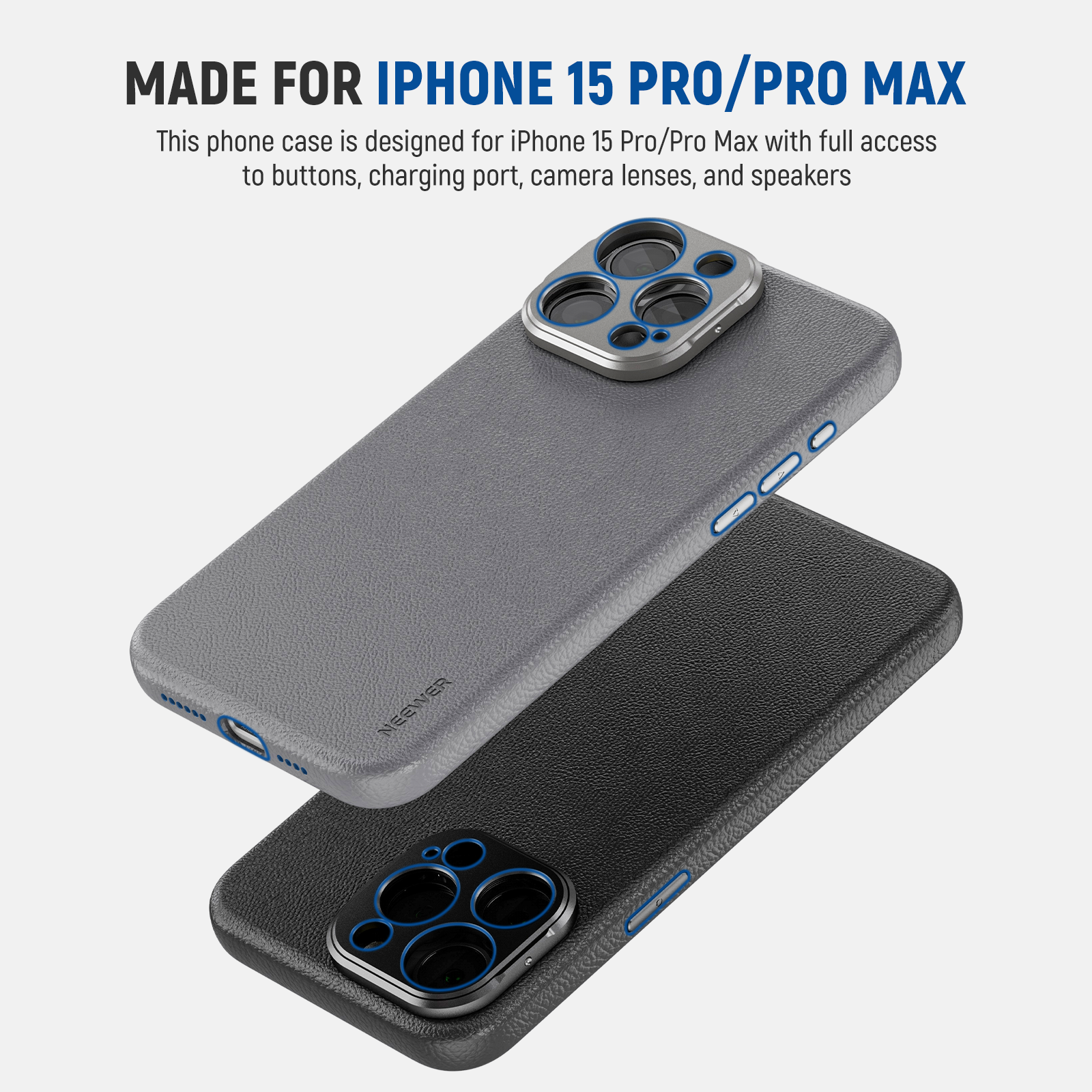 NEEWER PA053/PA054 Protective Case for iPhone 15 Pro & Pro Max with 17mm/67mm Lens Adapters - Perfect for Photography, Videography & Mobile Content Creation